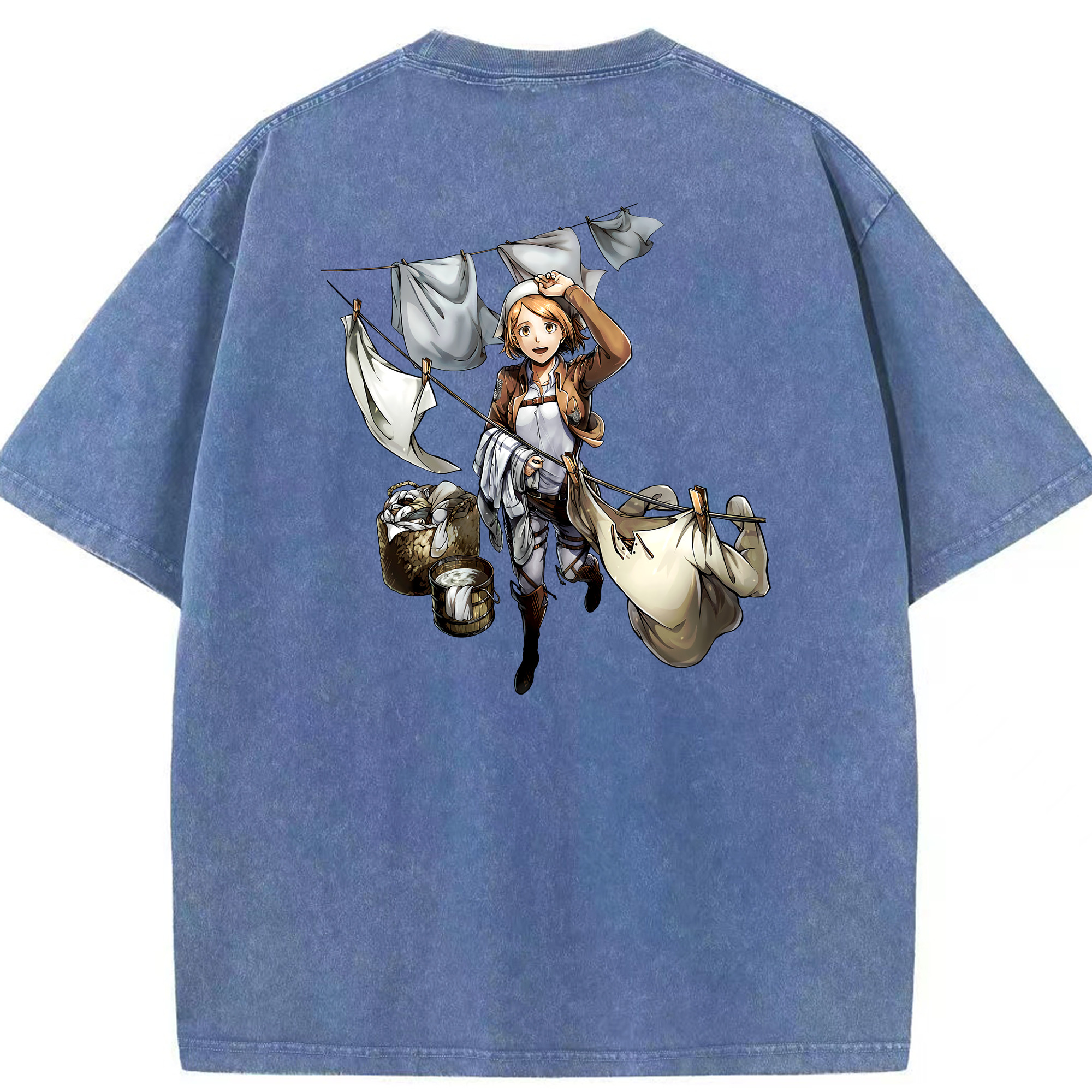 （画像用） 進撃の巨人 ペトラ·ラル Attack on Titan Petra Rall 綿100% ヴィンテージ風 半袖Tシャツ（背面プリント）