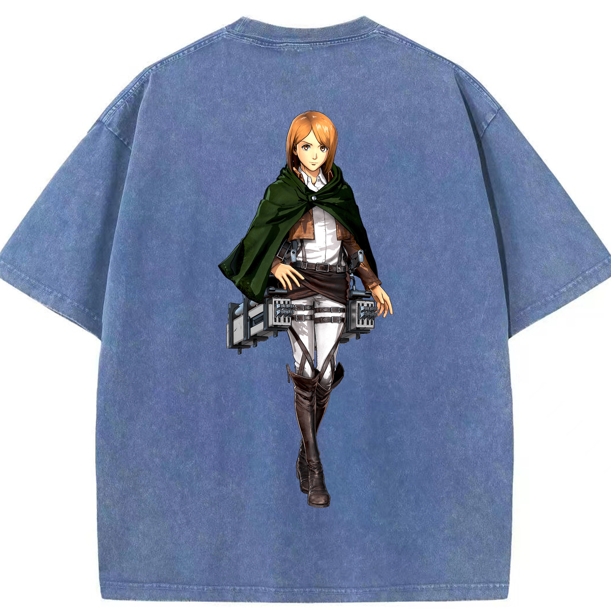 （画像用） 進撃の巨人 ペトラ·ラル Attack on Titan Petra Rall 綿100% ヴィンテージ風 半袖Tシャツ（背面プリント）