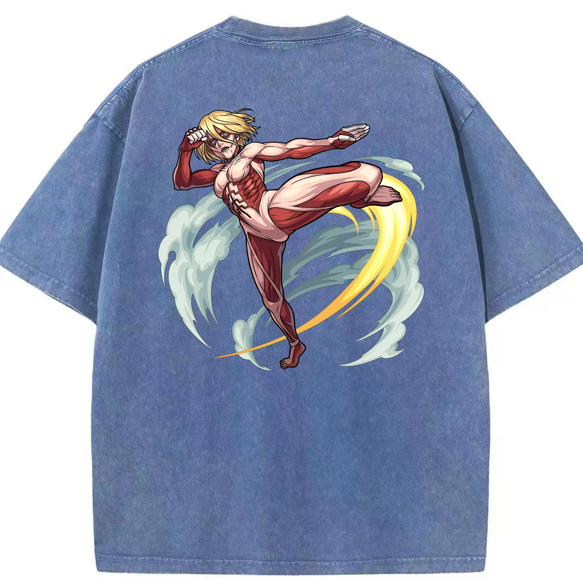 （画像用） 進撃の巨人 Attack on Titan 綿100% ヴィンテージ風 半袖Tシャツ（背面プリント）