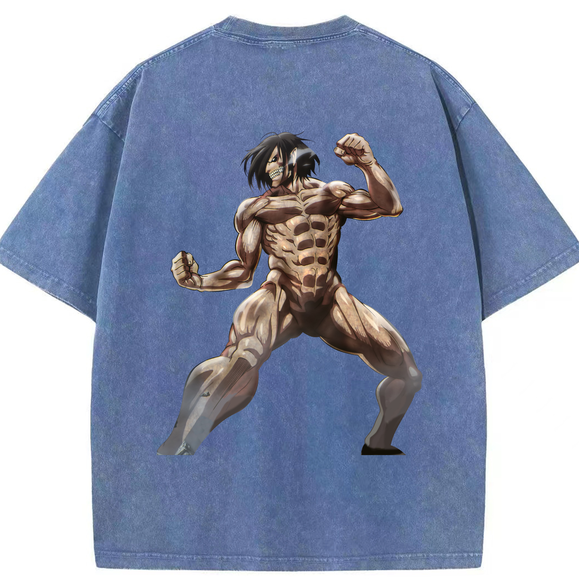 （画像用） 進撃の巨人 Attack on Titan 綿100% ヴィンテージ風 半袖Tシャツ（背面プリント）