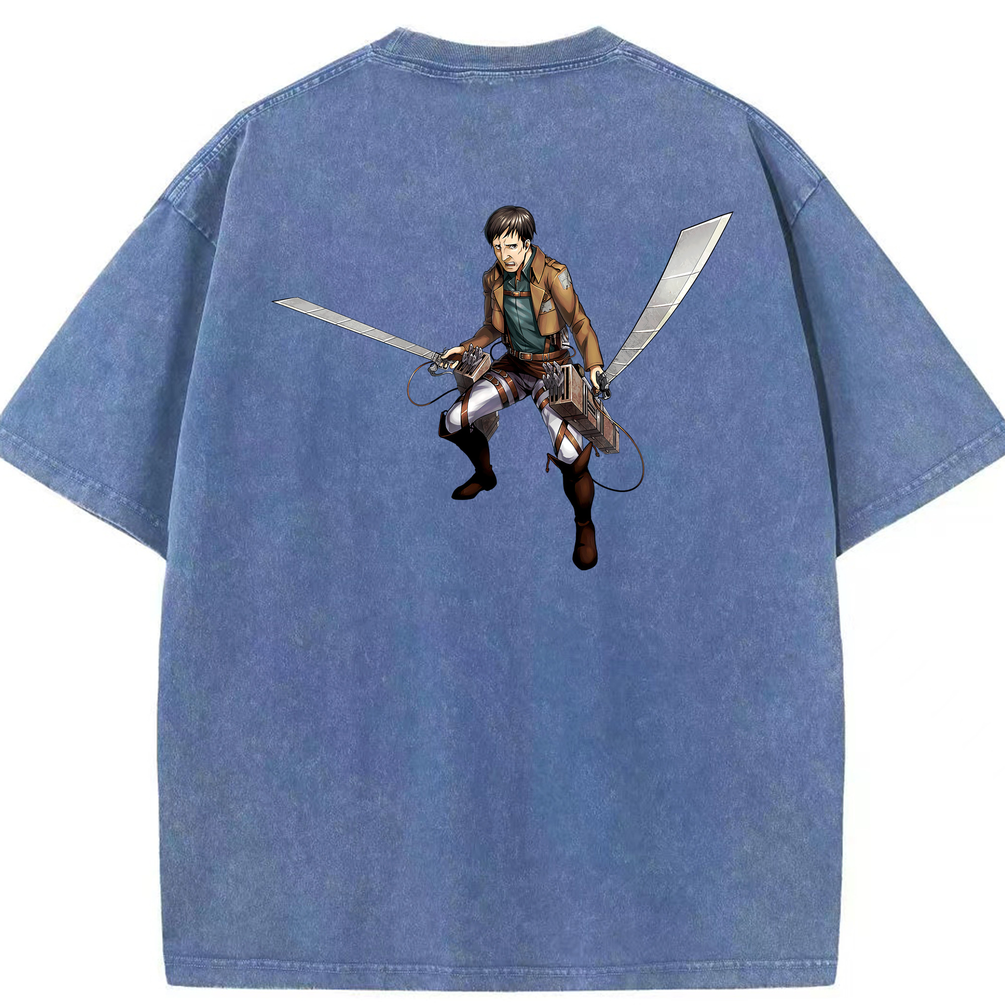 （画像用） 進撃の巨人 Attack on Titan 綿100% ヴィンテージ風 半袖Tシャツ（背面プリント）
