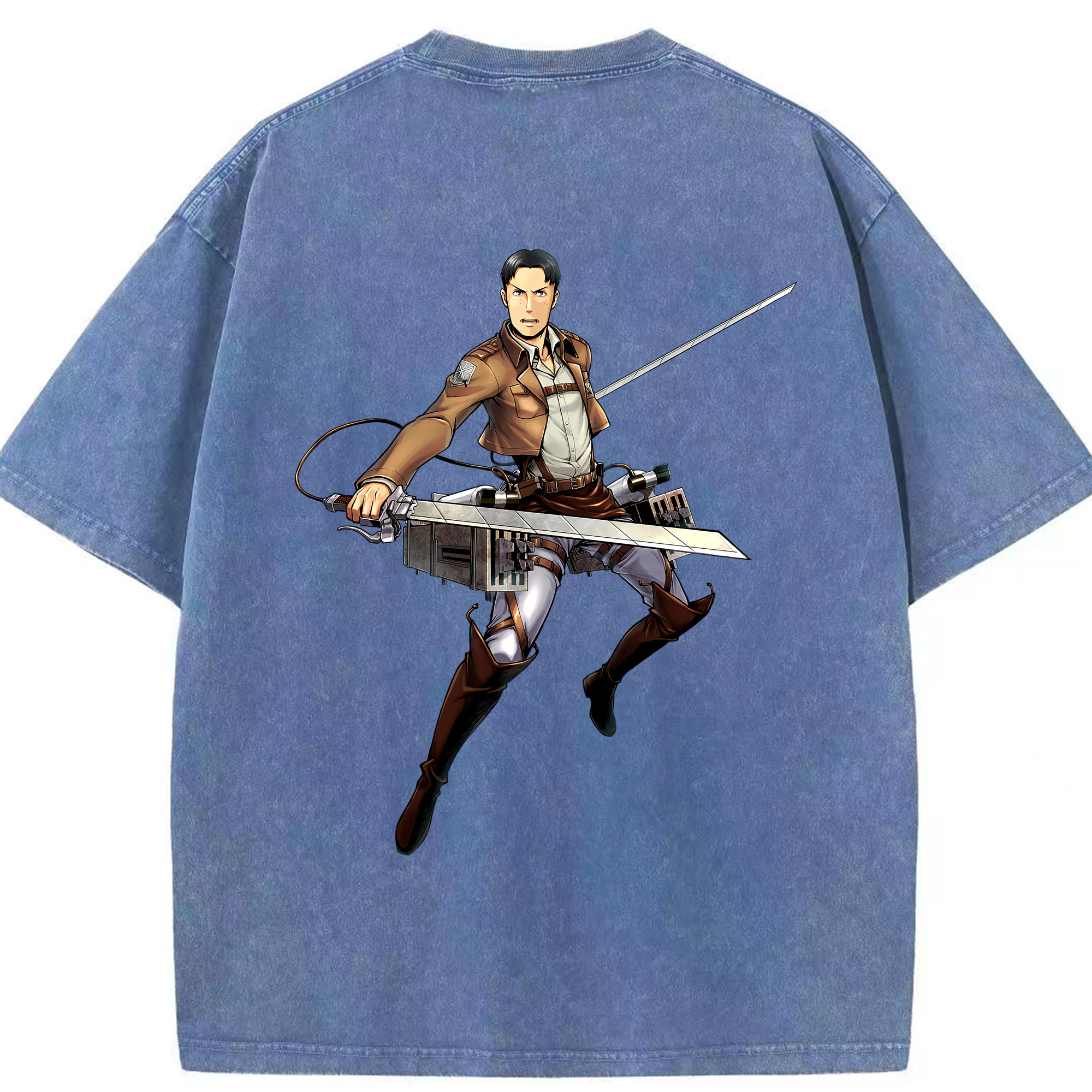 （画像用） 進撃の巨人 Attack on Titan 綿100% ヴィンテージ風 半袖Tシャツ（背面プリント）
