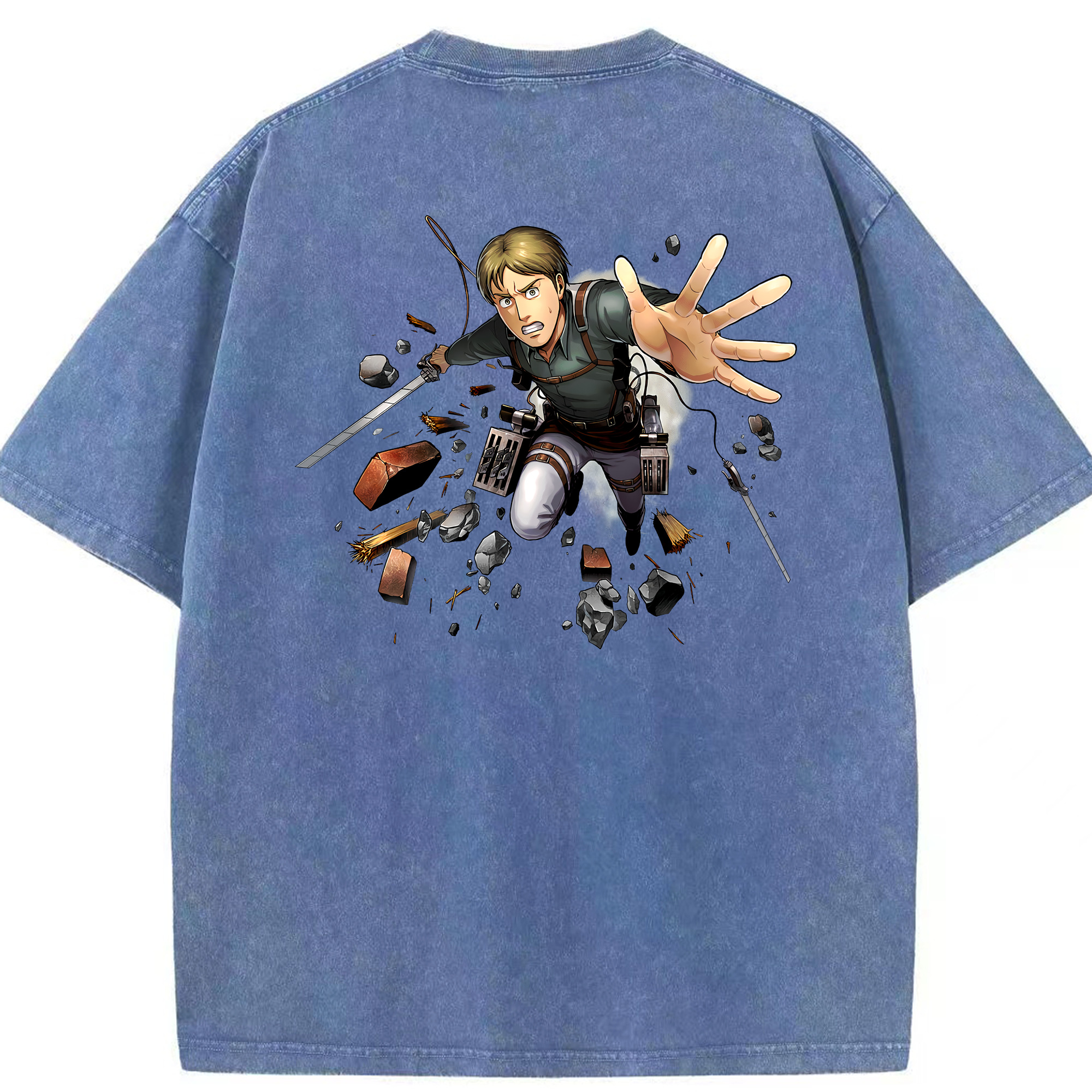 （画像用） 進撃の巨人 Attack on Titan 綿100% ヴィンテージ風 半袖Tシャツ（背面プリント）