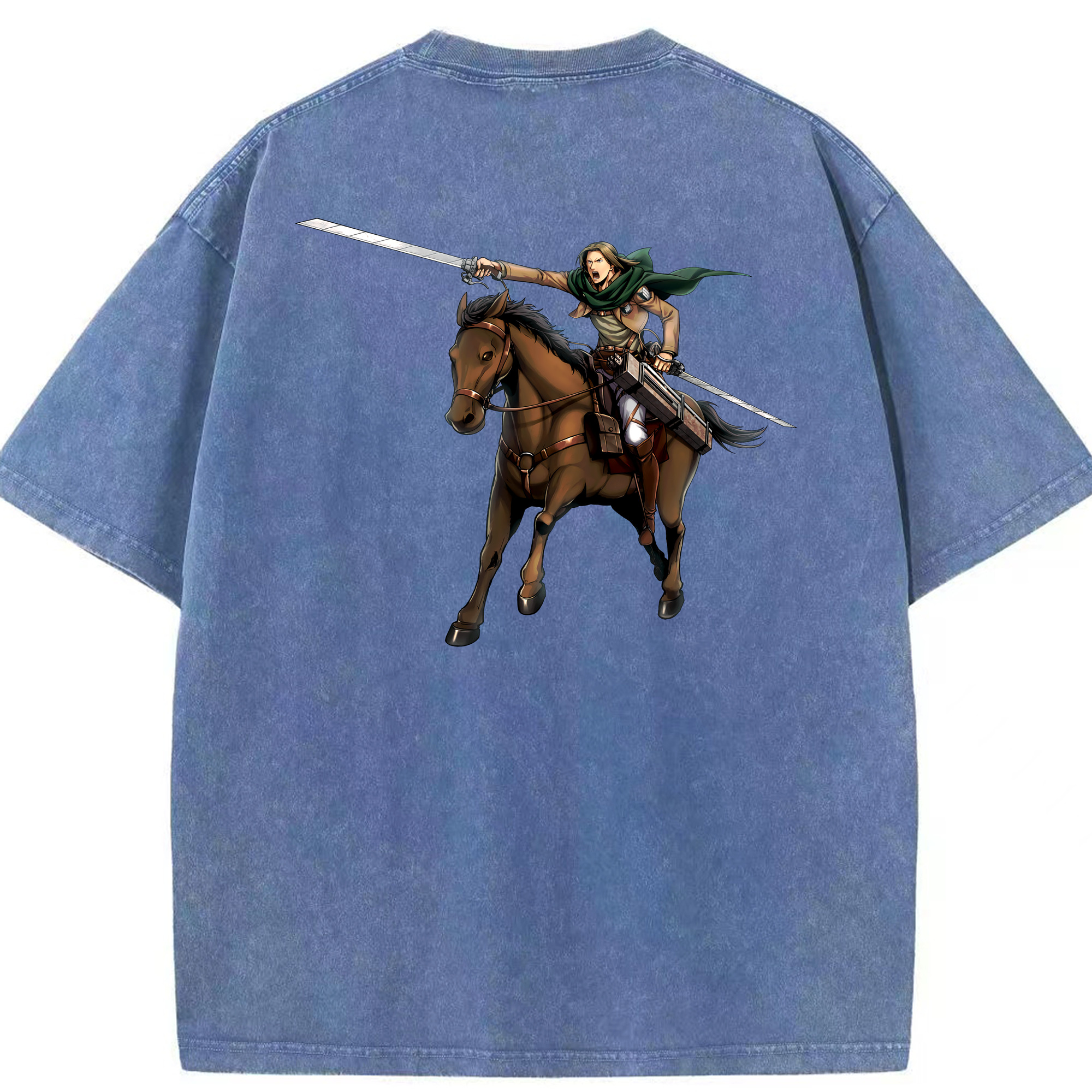 （画像用） 進撃の巨人 Attack on Titan 綿100% ヴィンテージ風 半袖Tシャツ（背面プリント）