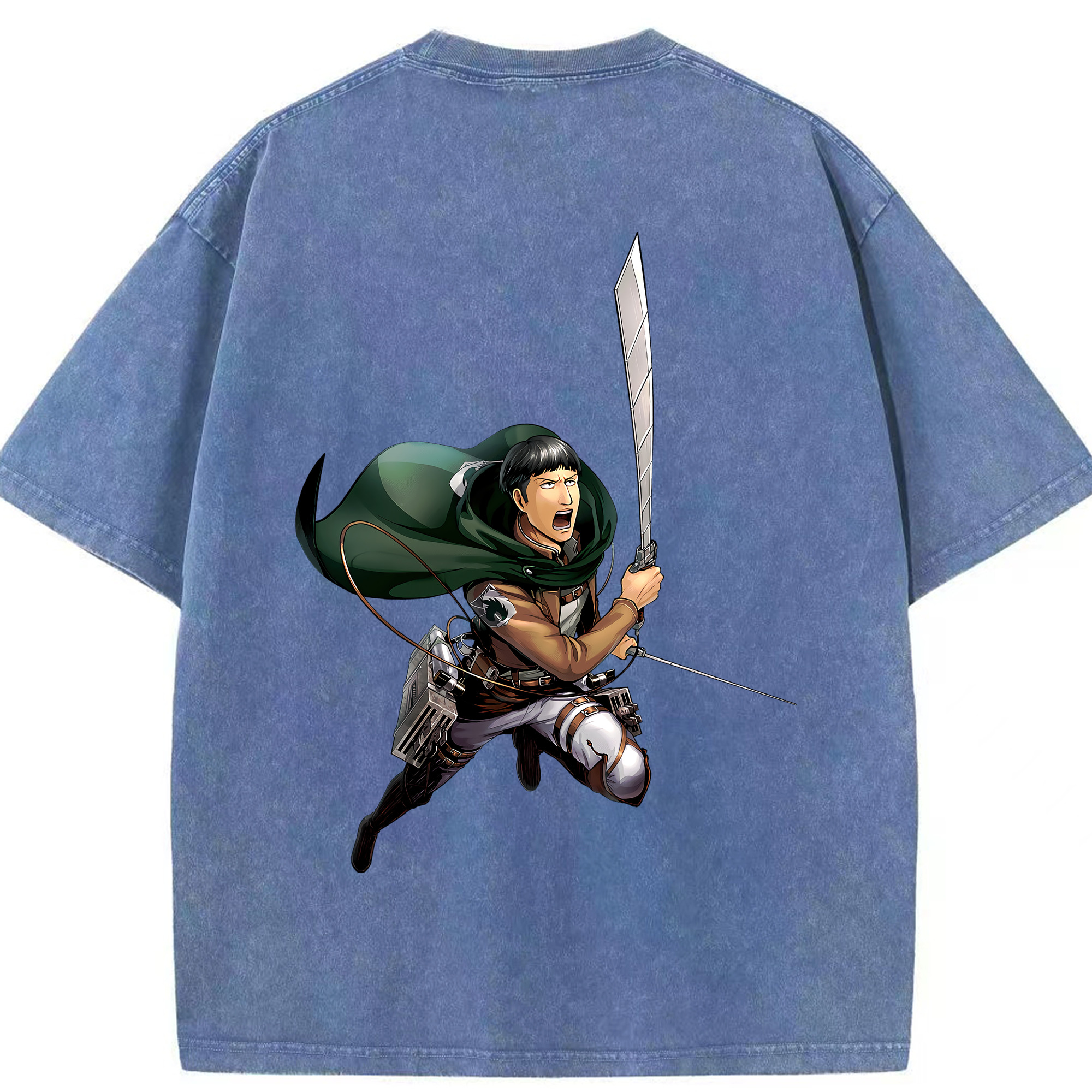 （画像用） 進撃の巨人 Attack on Titan 綿100% ヴィンテージ風 半袖Tシャツ（背面プリント）