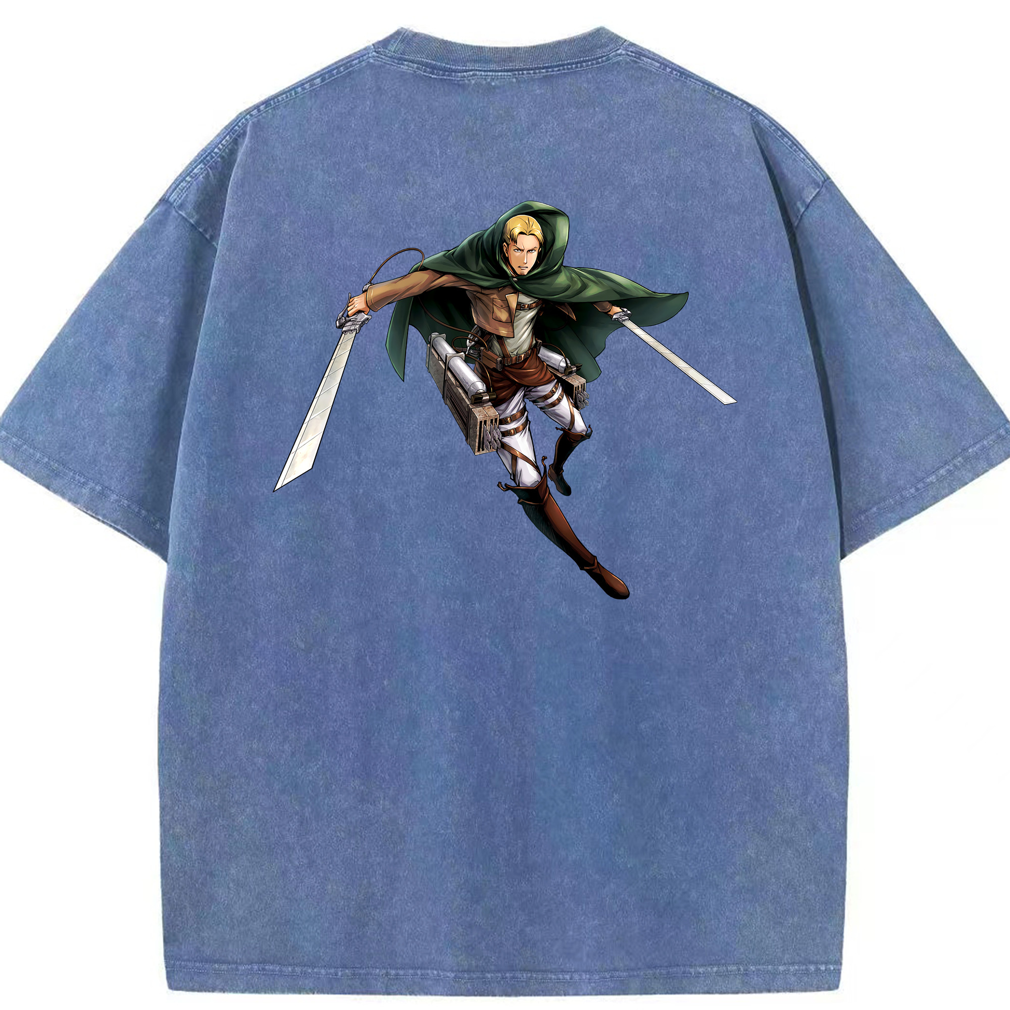 （画像用） 進撃の巨人 Attack on Titan 綿100% ヴィンテージ風 半袖Tシャツ（背面プリント）
