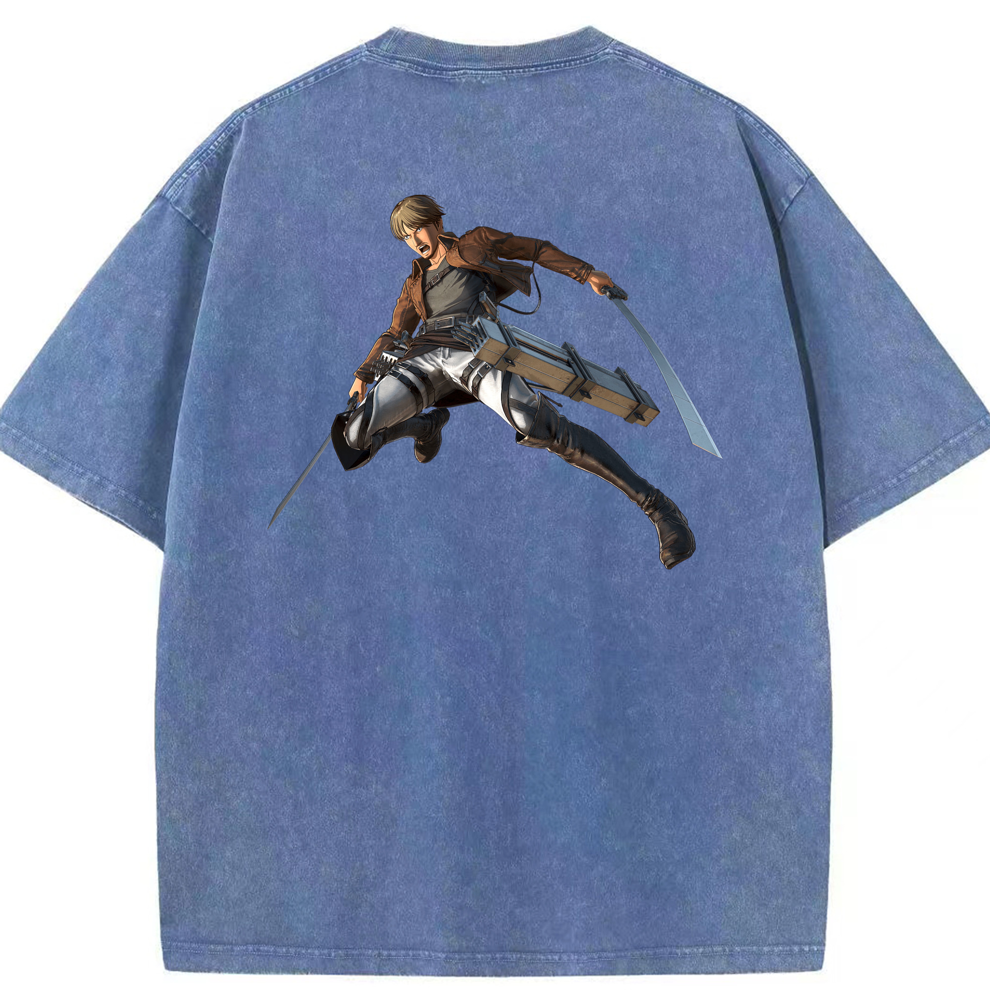 （画像用） 進撃の巨人 Attack on Titan 綿100% ヴィンテージ風 半袖Tシャツ（背面プリント）