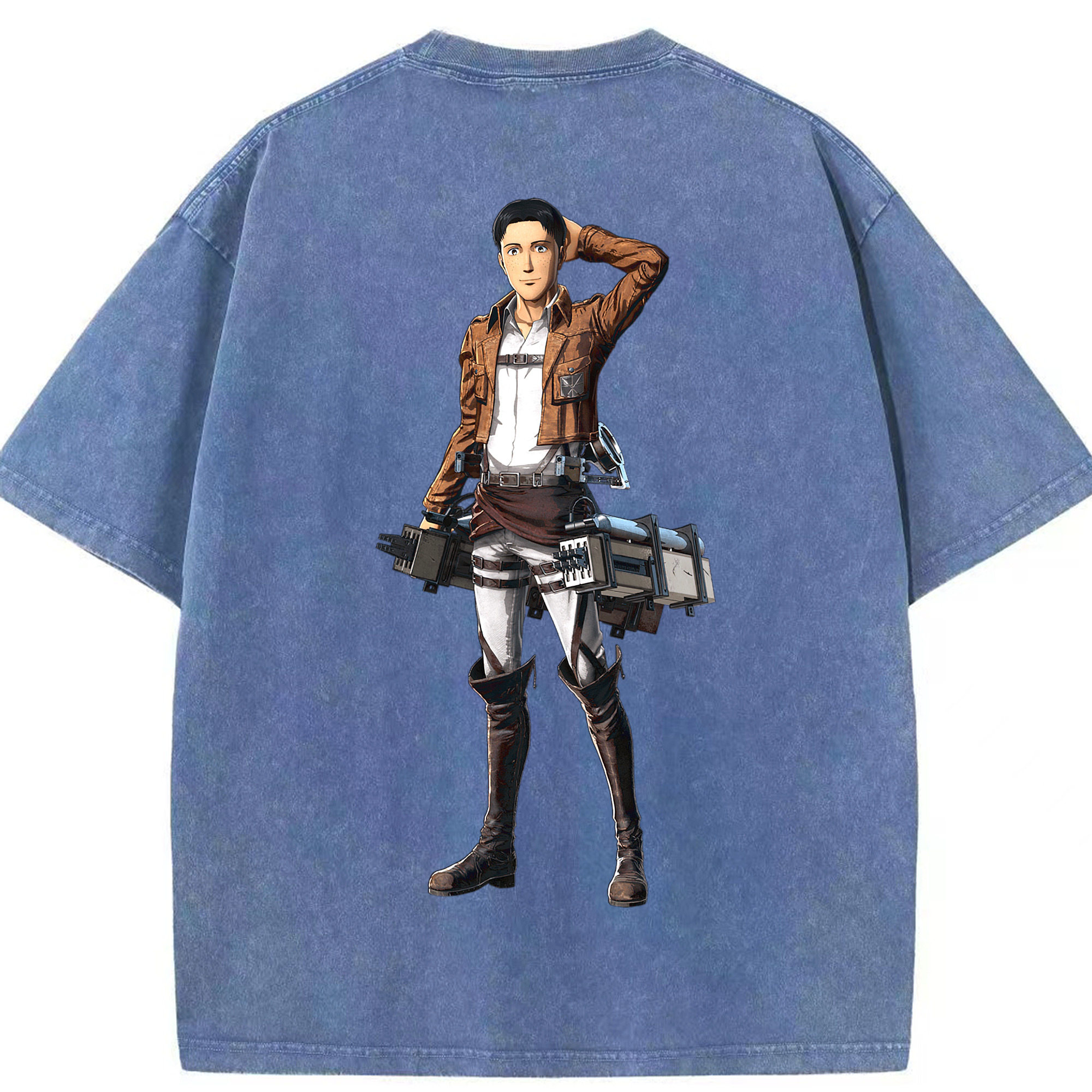 （画像用） 進撃の巨人 Attack on Titan 綿100% ヴィンテージ風 半袖Tシャツ（背面プリント）