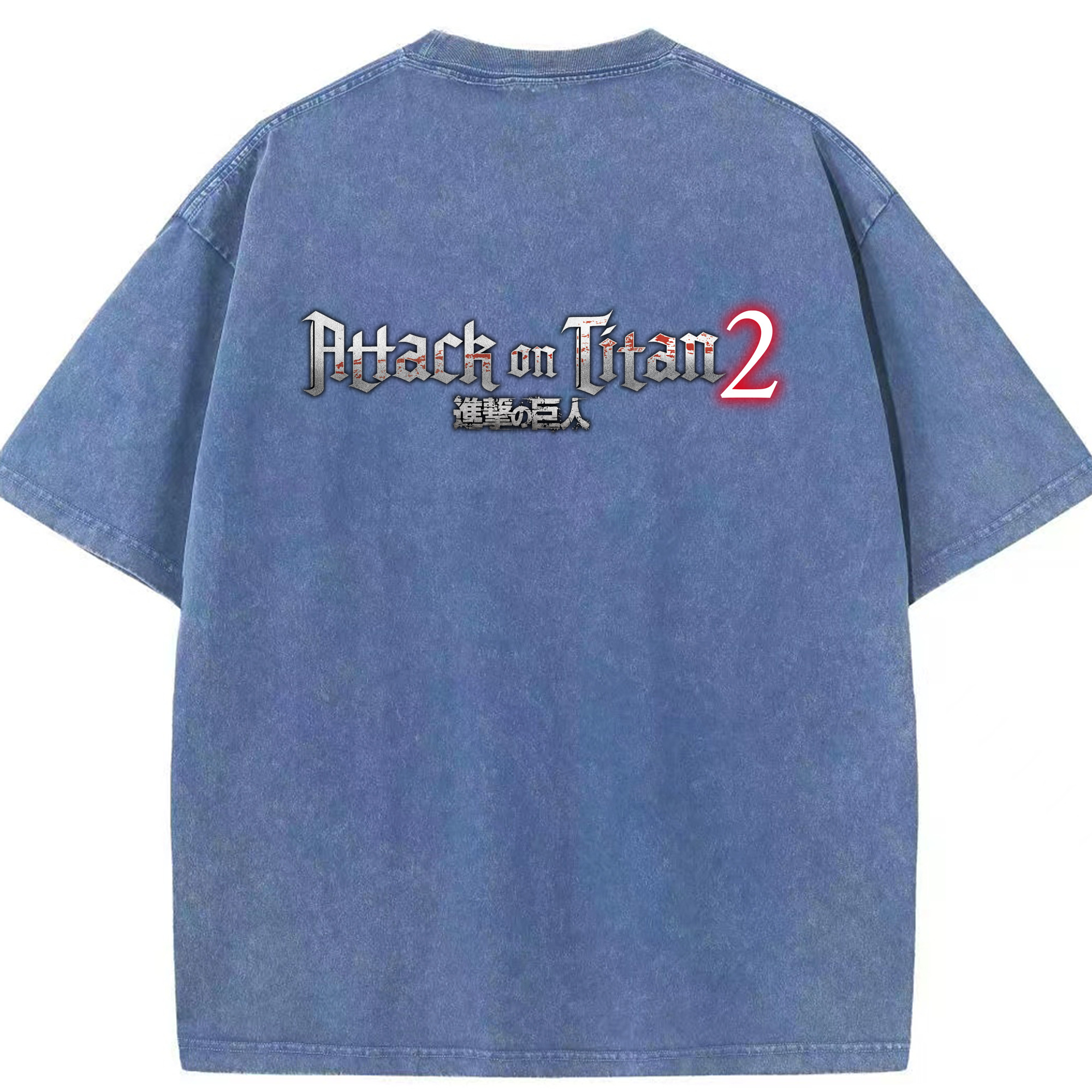 （画像用） 進撃の巨人 Attack on Titan 綿100% ヴィンテージ風 半袖Tシャツ（背面プリント）