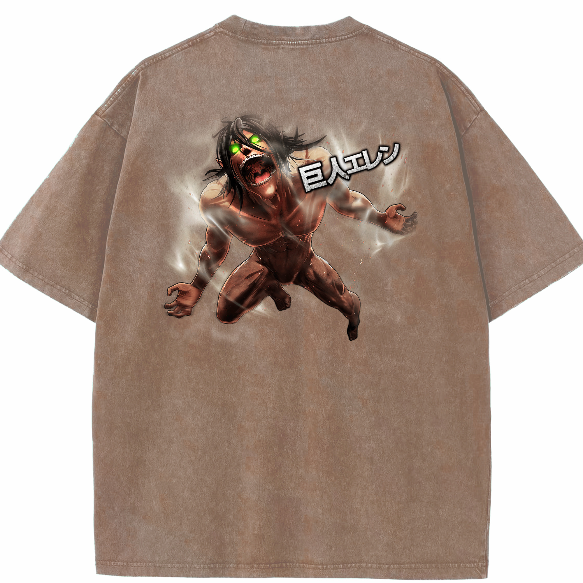 （画像用） 進撃の巨人 Attack on Titan 綿100% ヴィンテージ風 半袖Tシャツ（背面プリント）