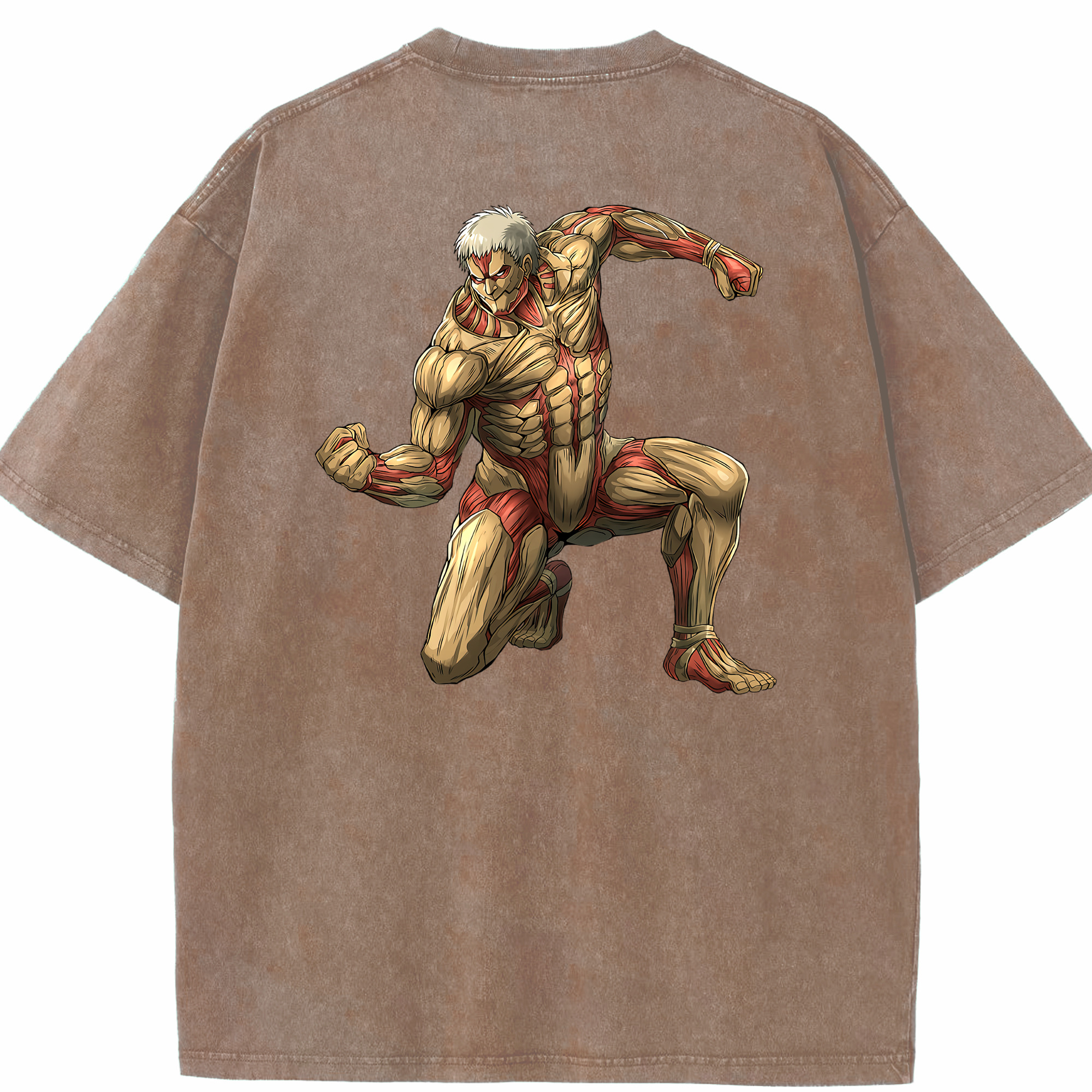 （画像用） 進撃の巨人 Attack on Titan 綿100% ヴィンテージ風 半袖Tシャツ（背面プリント）