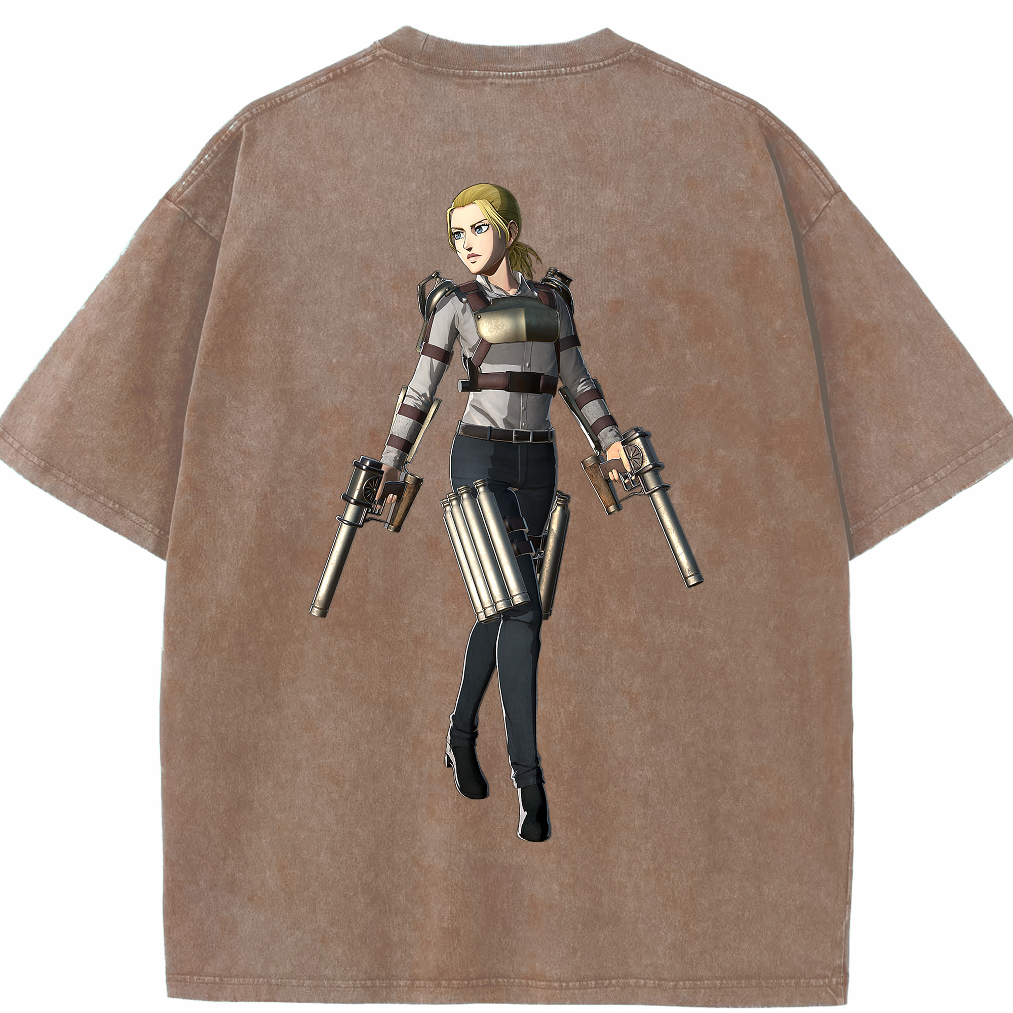 （画像用） 進撃の巨人 Attack on Titan 綿100% ヴィンテージ風 半袖Tシャツ（背面プリント）