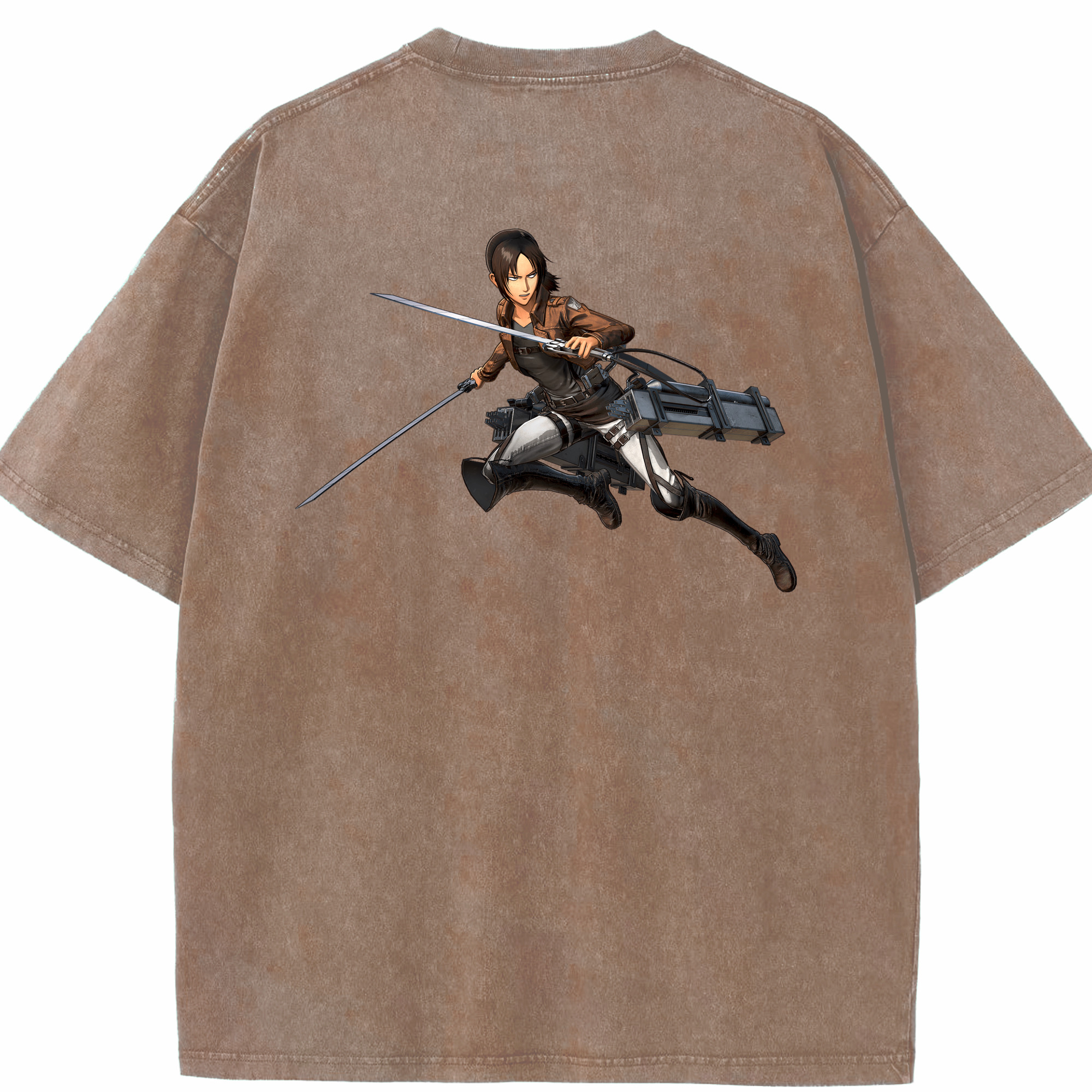 （画像用） 進撃の巨人 Attack on Titan 綿100% ヴィンテージ風 半袖Tシャツ（背面プリント）