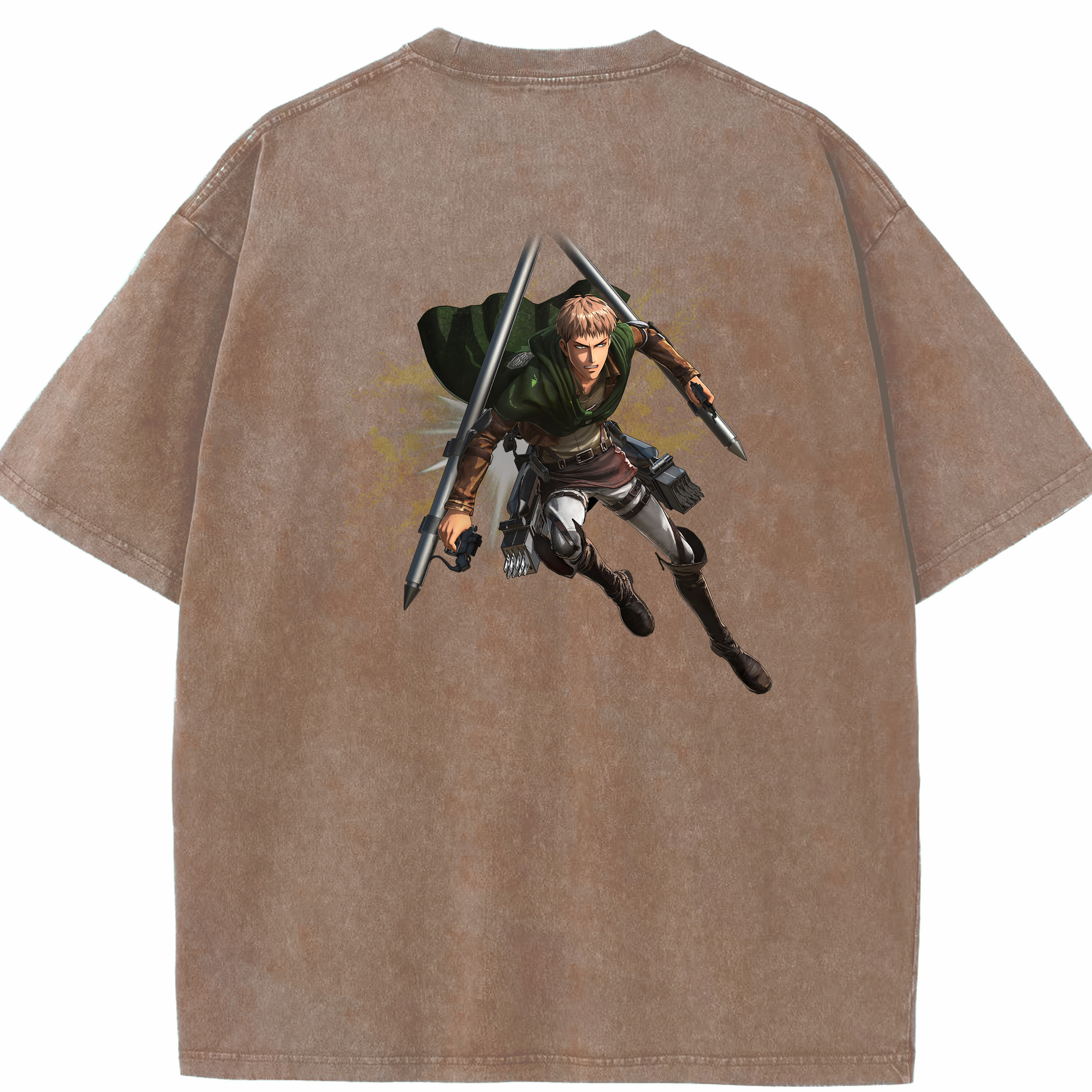 （画像用） 進撃の巨人 ジャン・キルシュタイン Attack on Titan Jean Kirstein 綿100% ヴィンテージ風 半袖Tシャツ（背面プリント）