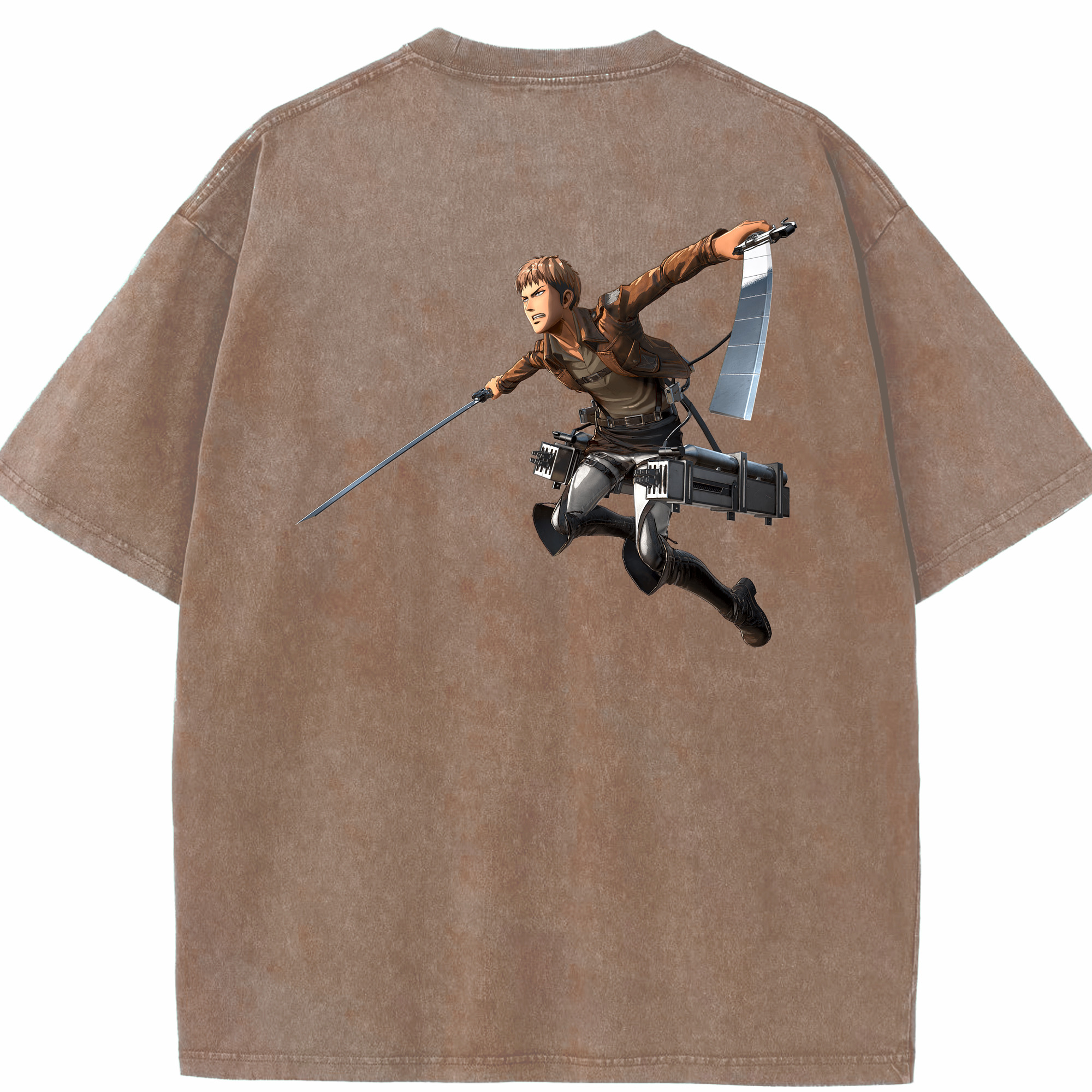 （画像用） 進撃の巨人 ジャン・キルシュタイン Attack on Titan Jean Kirstein 綿100% ヴィンテージ風 半袖Tシャツ（背面プリント）