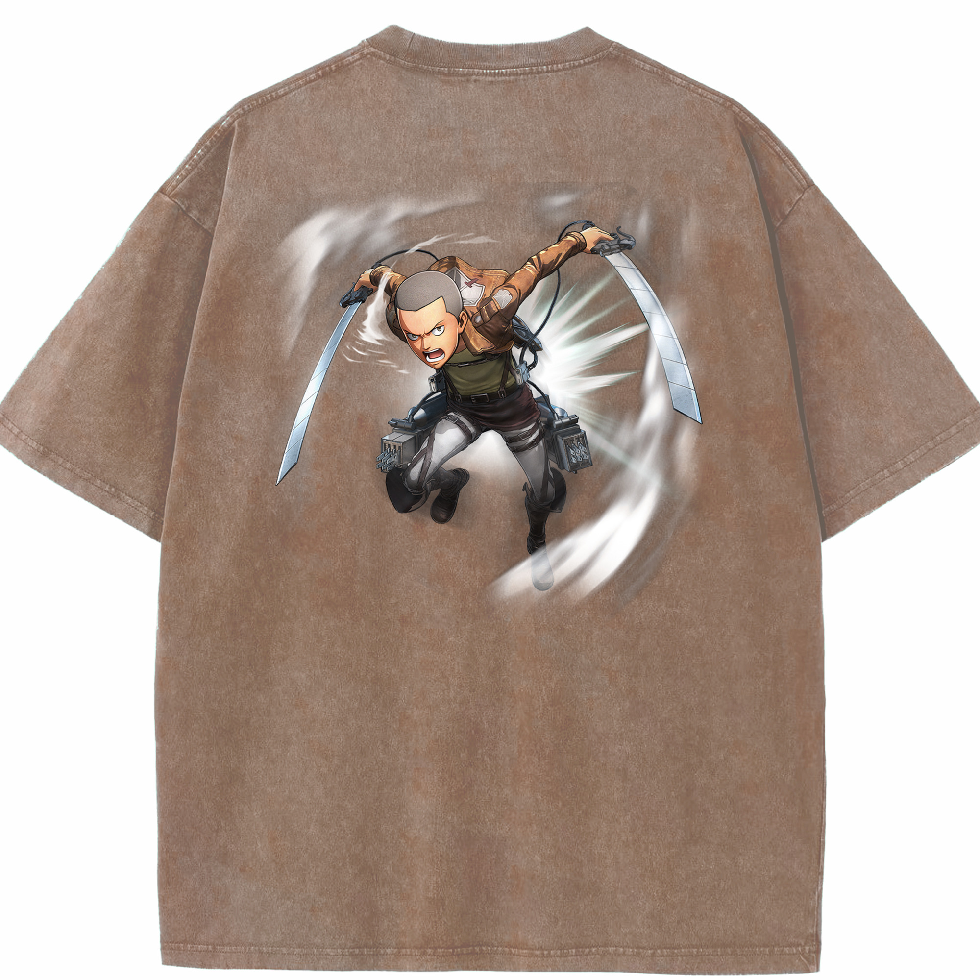 （画像用） 進撃の巨人 コニー·スプリンガー Attack on Titan Connie Springer 綿100% ヴィンテージ風 半袖Tシャツ（背面プリント）
