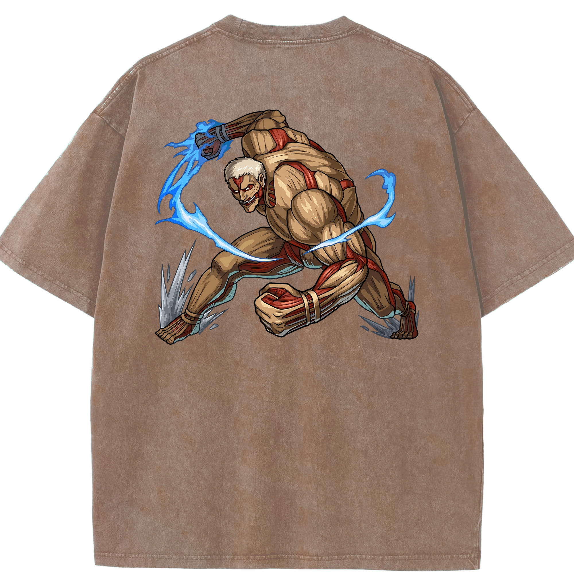 （画像用） 進撃の巨人 Attack on Titan 綿100% ヴィンテージ風 半袖Tシャツ（背面プリント）