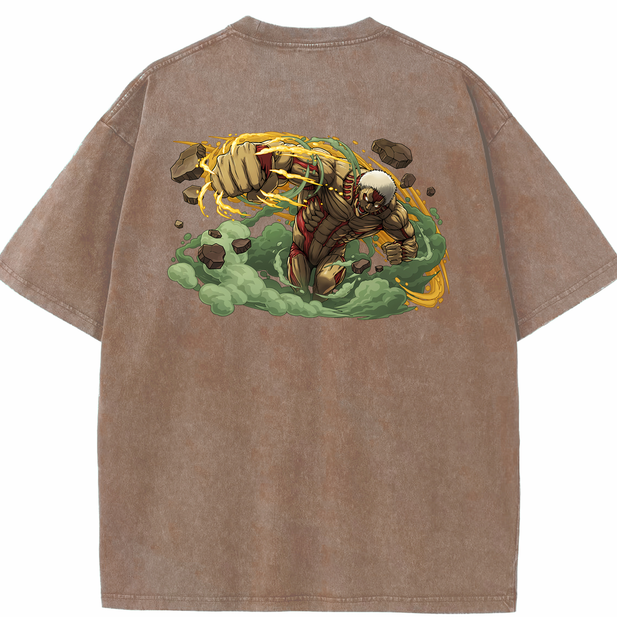（画像用） 進撃の巨人 Attack on Titan 綿100% ヴィンテージ風 半袖Tシャツ（背面プリント）