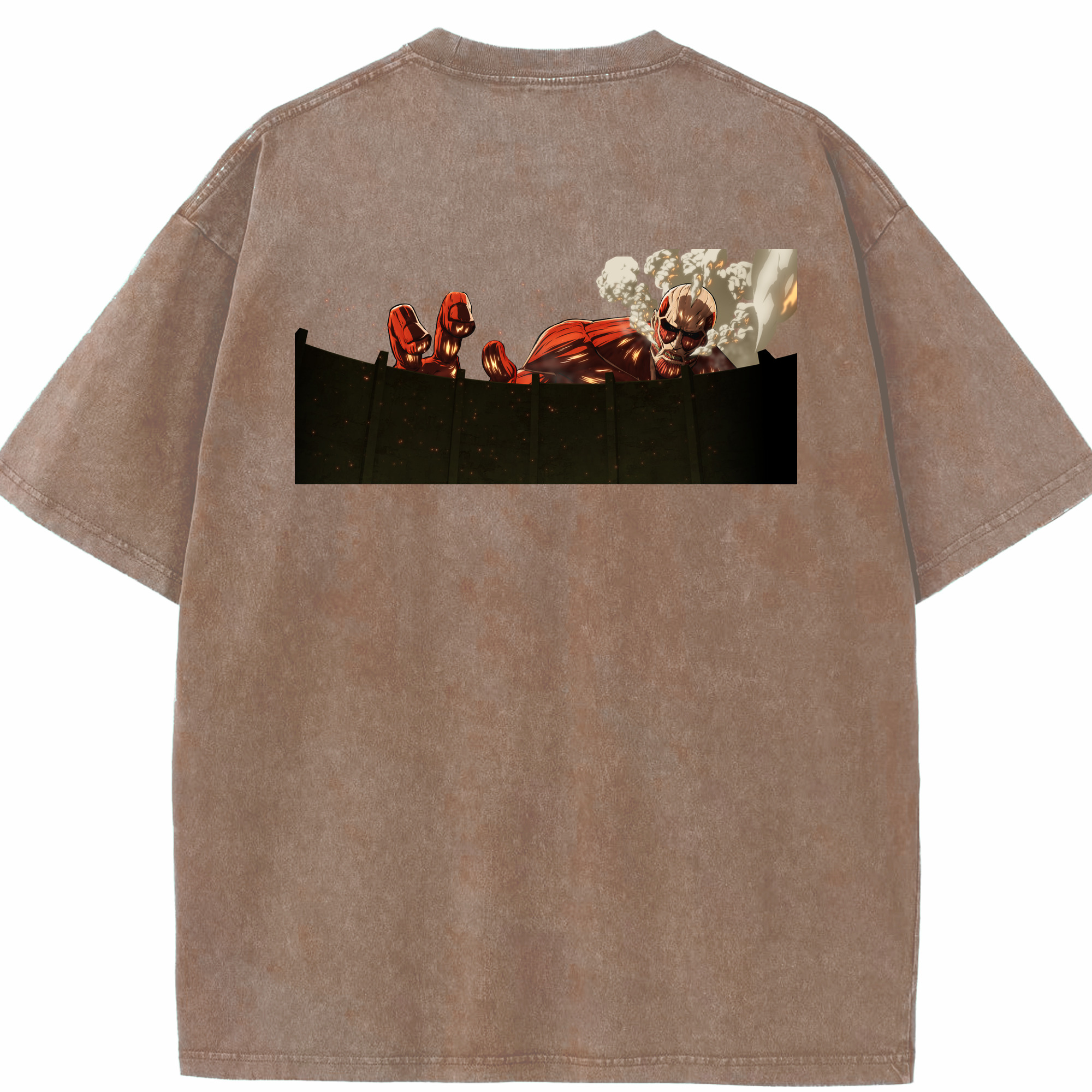 （画像用） 進撃の巨人 Attack on Titan 綿100% ヴィンテージ風 半袖Tシャツ（背面プリント）