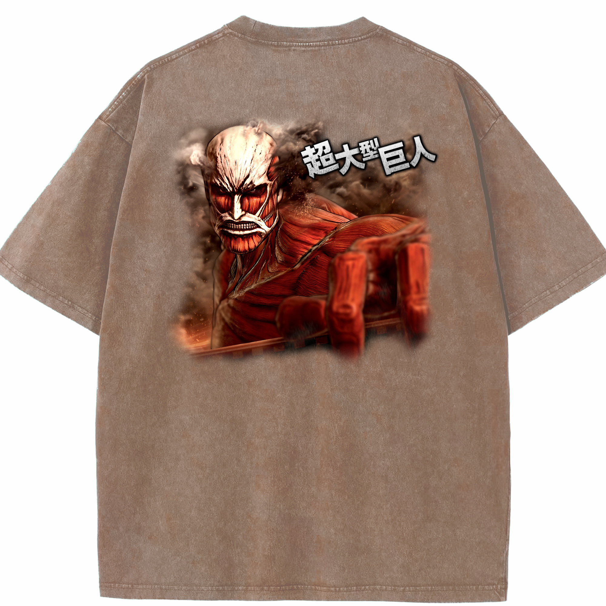 （画像用） 進撃の巨人 Attack on Titan 綿100% ヴィンテージ風 半袖Tシャツ（背面プリント）