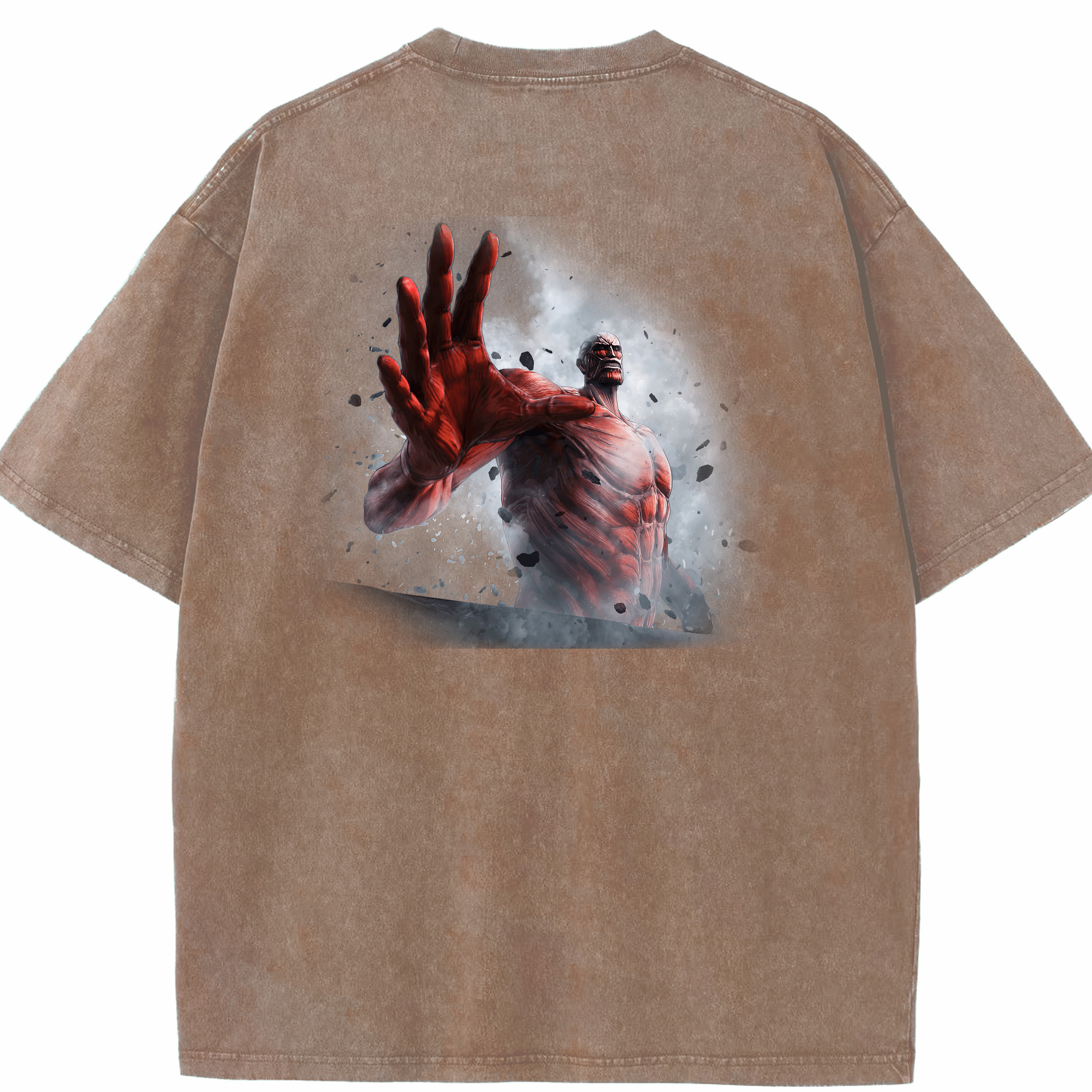 （画像用） 進撃の巨人 Attack on Titan 綿100% ヴィンテージ風 半袖Tシャツ（背面プリント）