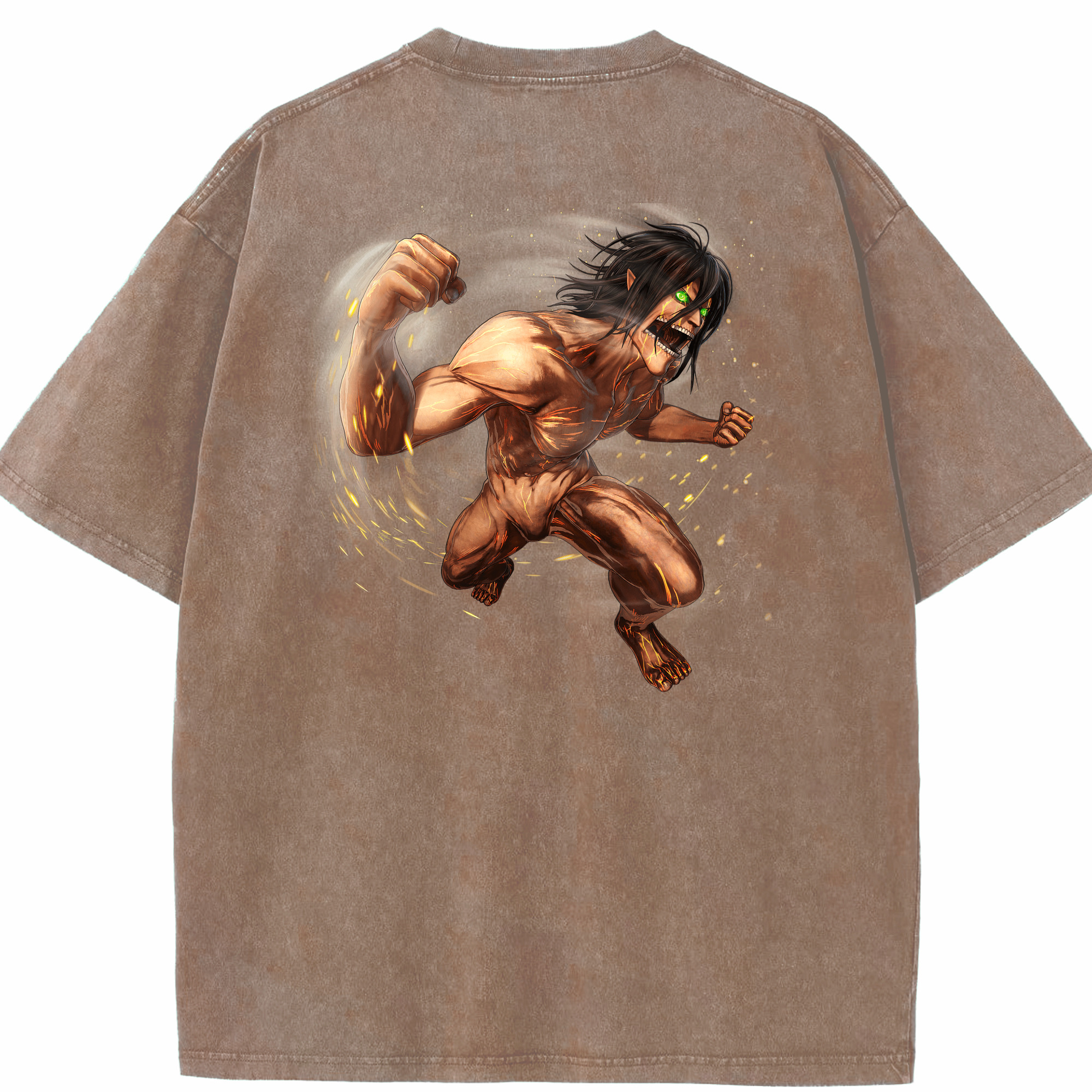 （画像用） 進撃の巨人 Attack on Titan 綿100% ヴィンテージ風 半袖Tシャツ（背面プリント）