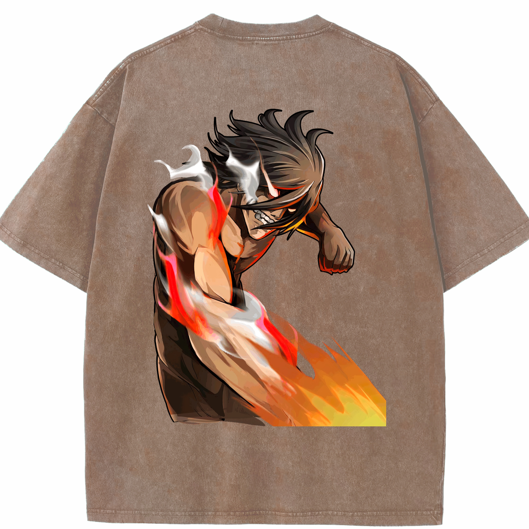 （画像用） 進撃の巨人 Attack on Titan 綿100% ヴィンテージ風 半袖Tシャツ（背面プリント）