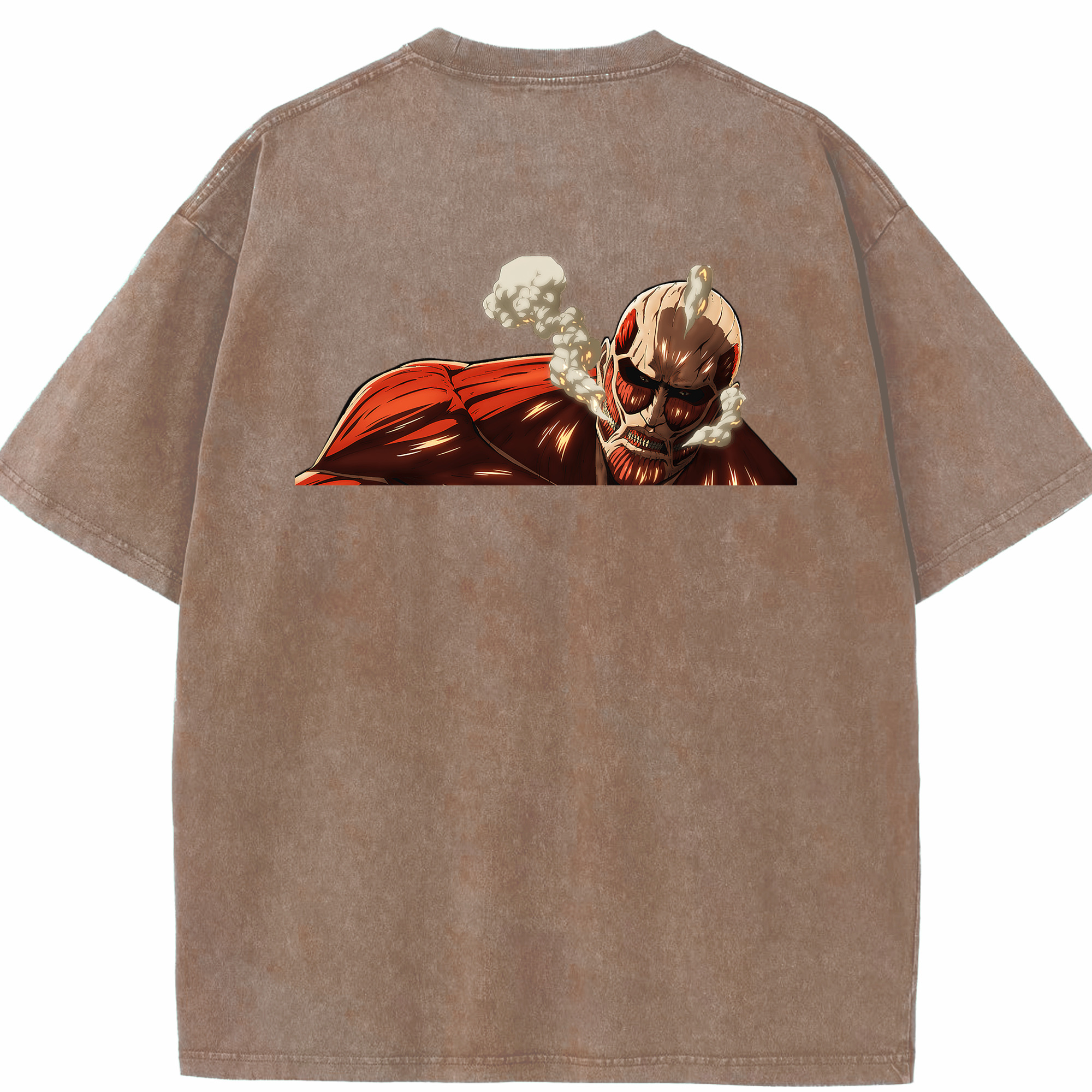 （画像用） 進撃の巨人 Attack on Titan 綿100% ヴィンテージ風 半袖Tシャツ（背面プリント）