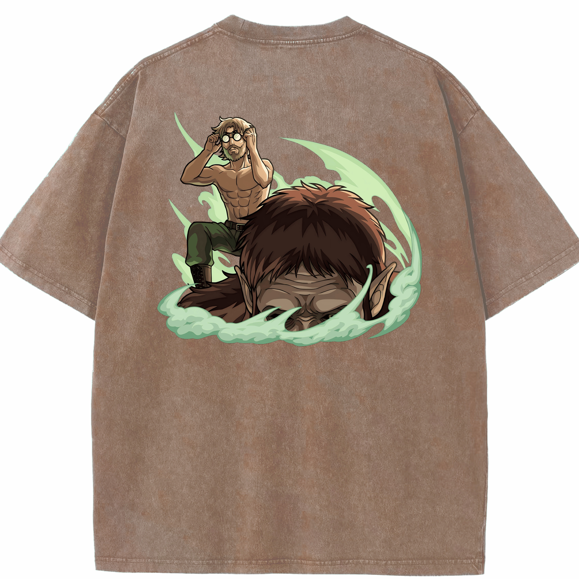（画像用） 進撃の巨人 Attack on Titan 綿100% ヴィンテージ風 半袖Tシャツ（背面プリント）