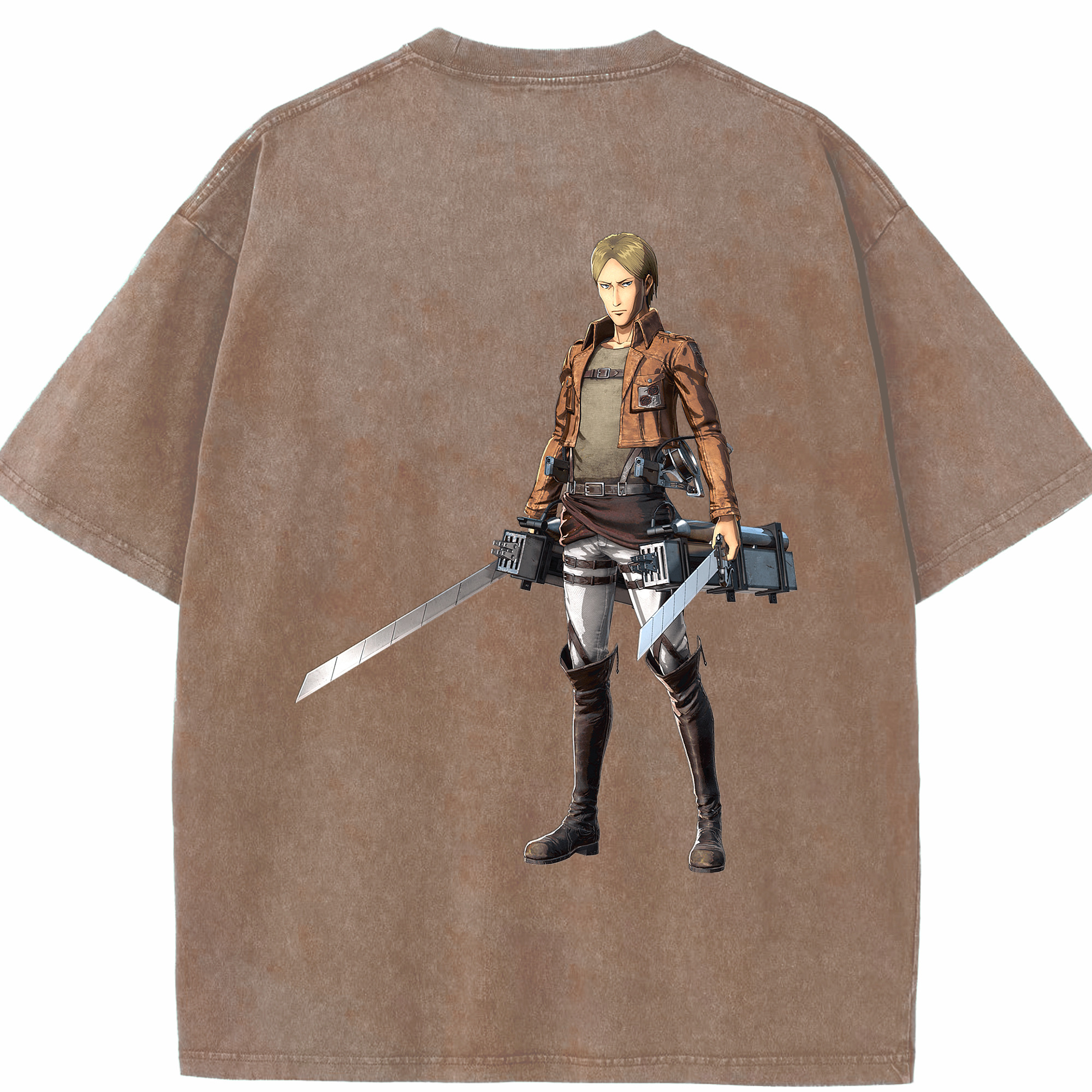 （画像用） 進撃の巨人 Attack on Titan 綿100% ヴィンテージ風 半袖Tシャツ（背面プリント）