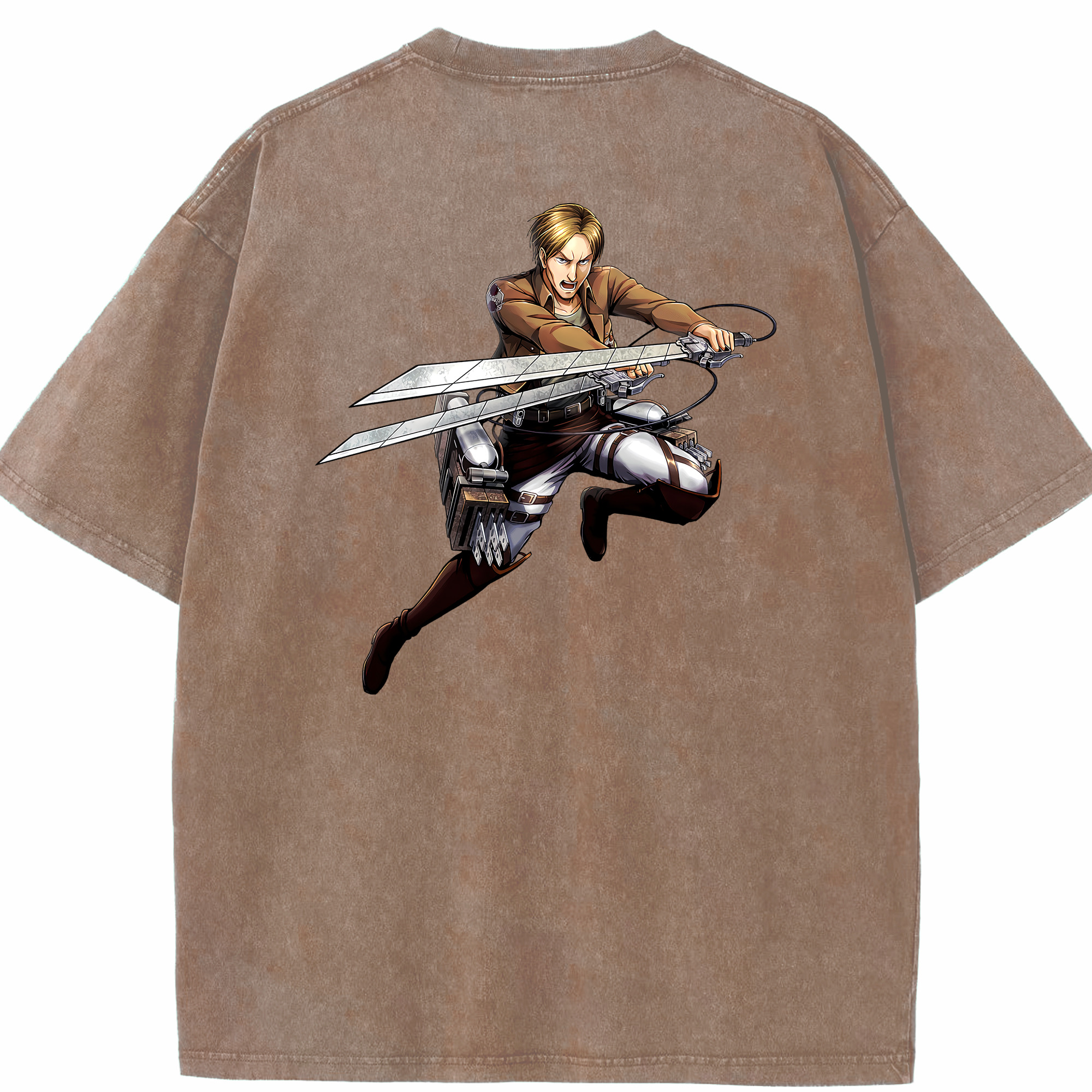 （画像用） 進撃の巨人 Attack on Titan 綿100% ヴィンテージ風 半袖Tシャツ（背面プリント）