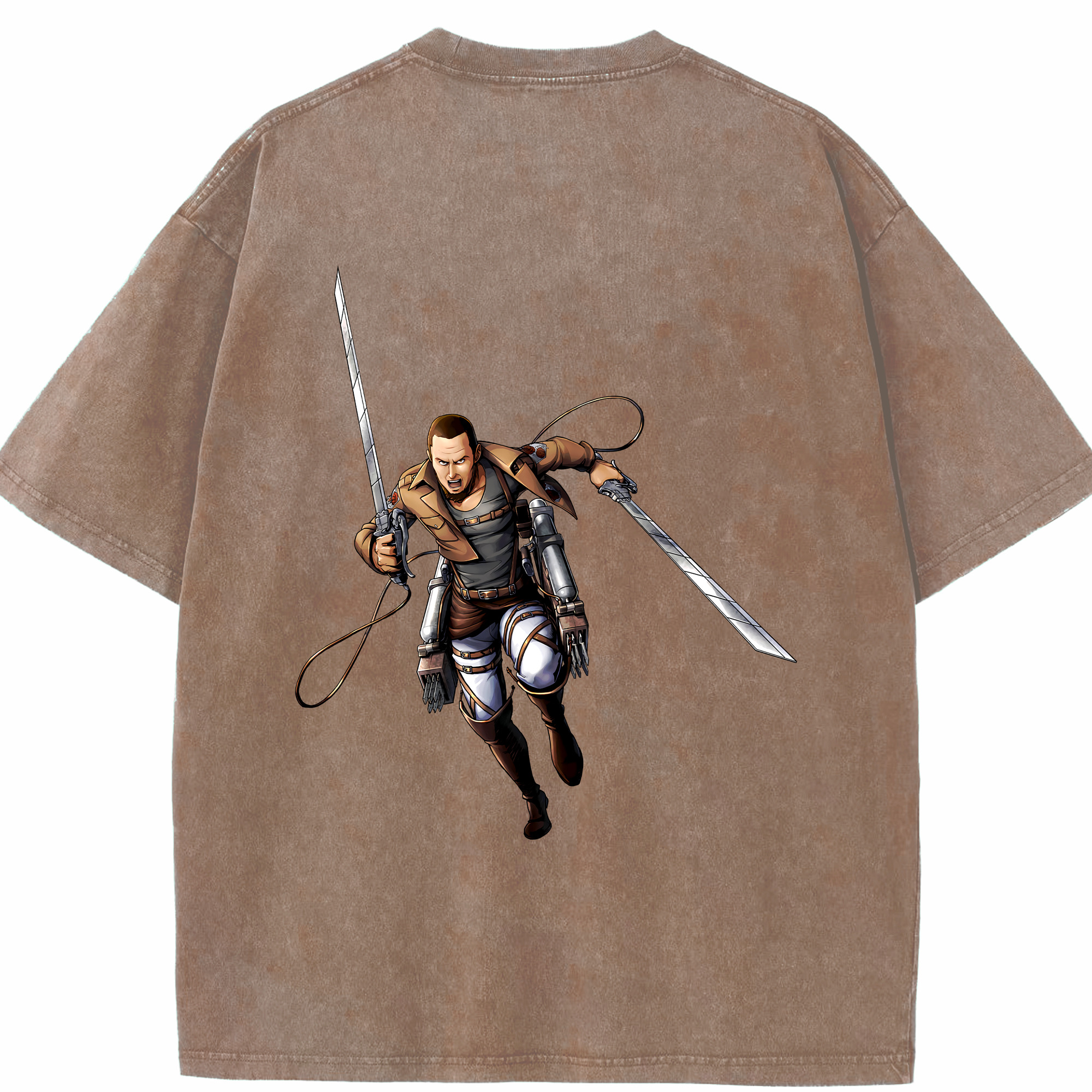 （画像用） 進撃の巨人 Attack on Titan 綿100% ヴィンテージ風 半袖Tシャツ（背面プリント）