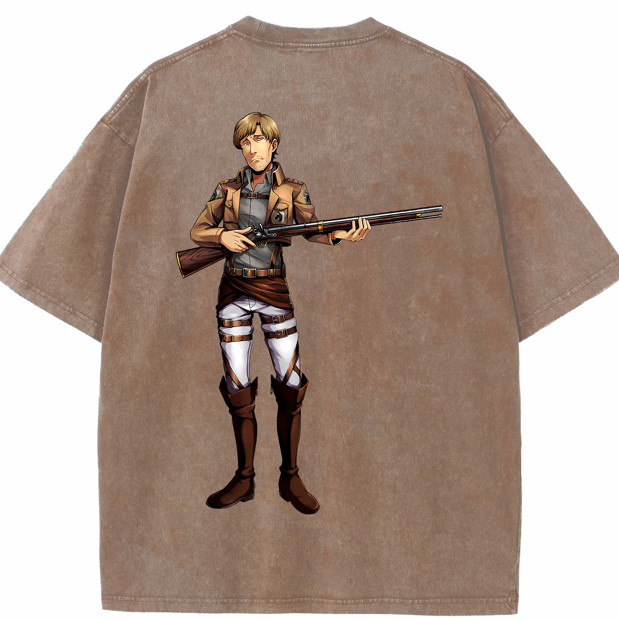 （画像用） 進撃の巨人 Attack on Titan 綿100% ヴィンテージ風 半袖Tシャツ（背面プリント）