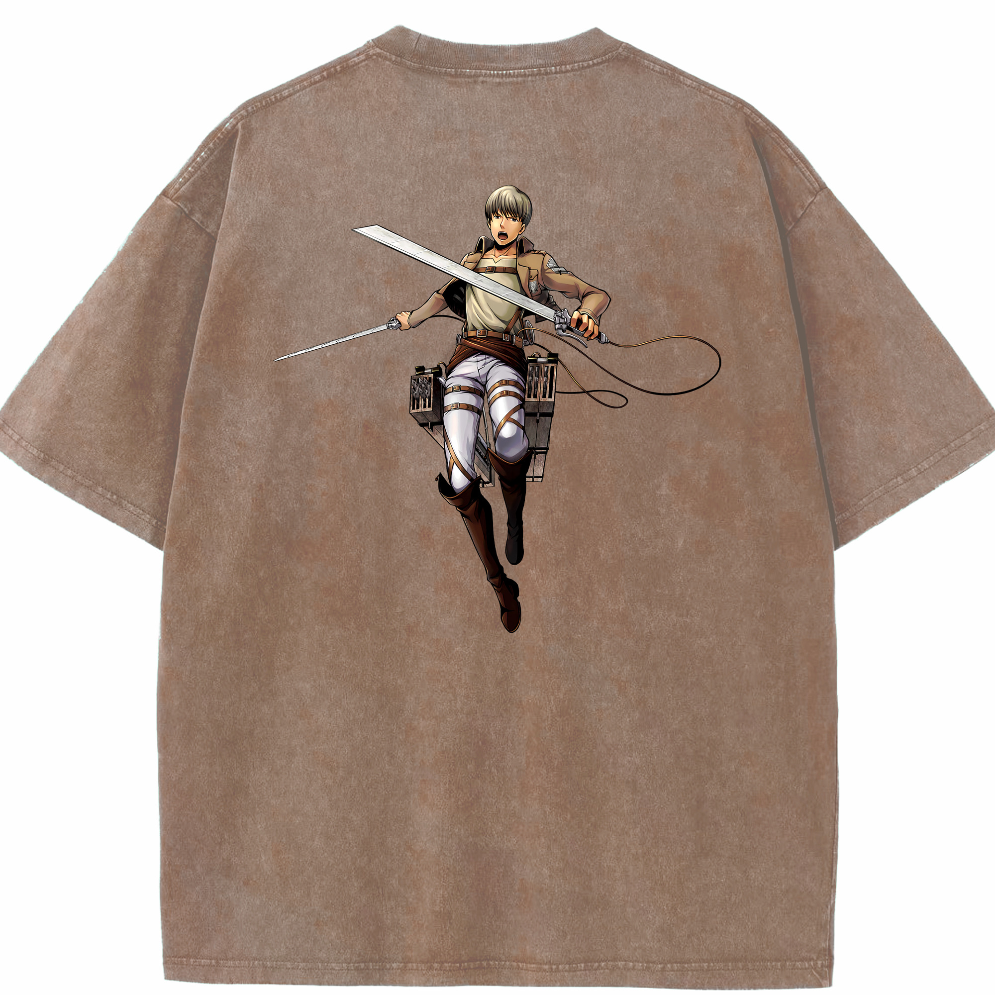 （画像用） 進撃の巨人 Attack on Titan 綿100% ヴィンテージ風 半袖Tシャツ（背面プリント）