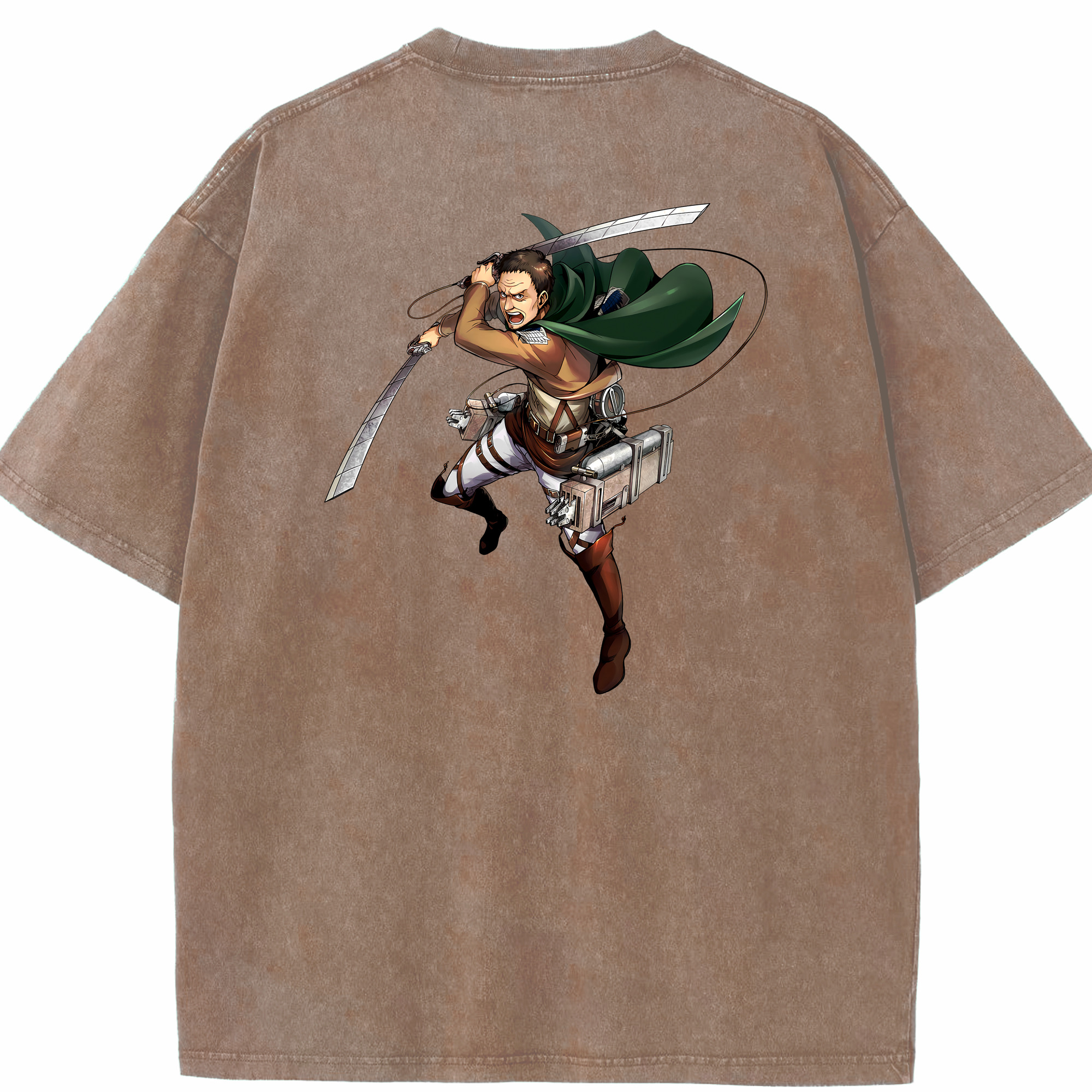 （画像用） 進撃の巨人 Attack on Titan 綿100% ヴィンテージ風 半袖Tシャツ（背面プリント）