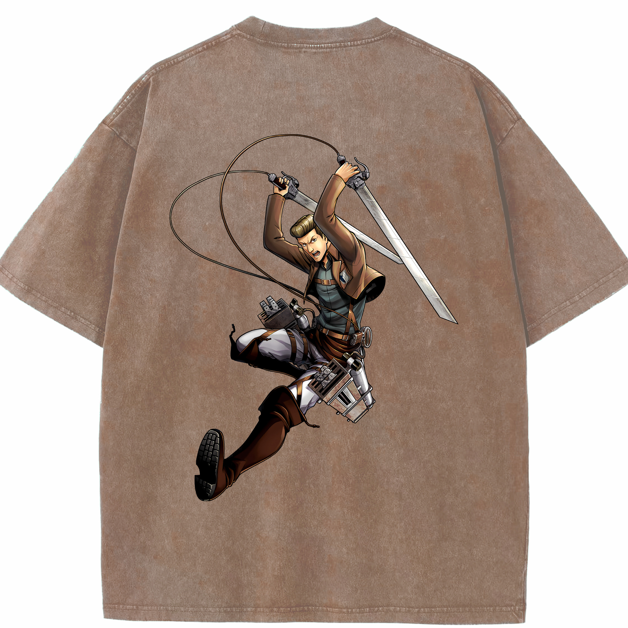 （画像用） 進撃の巨人 Attack on Titan 綿100% ヴィンテージ風 半袖Tシャツ（背面プリント）