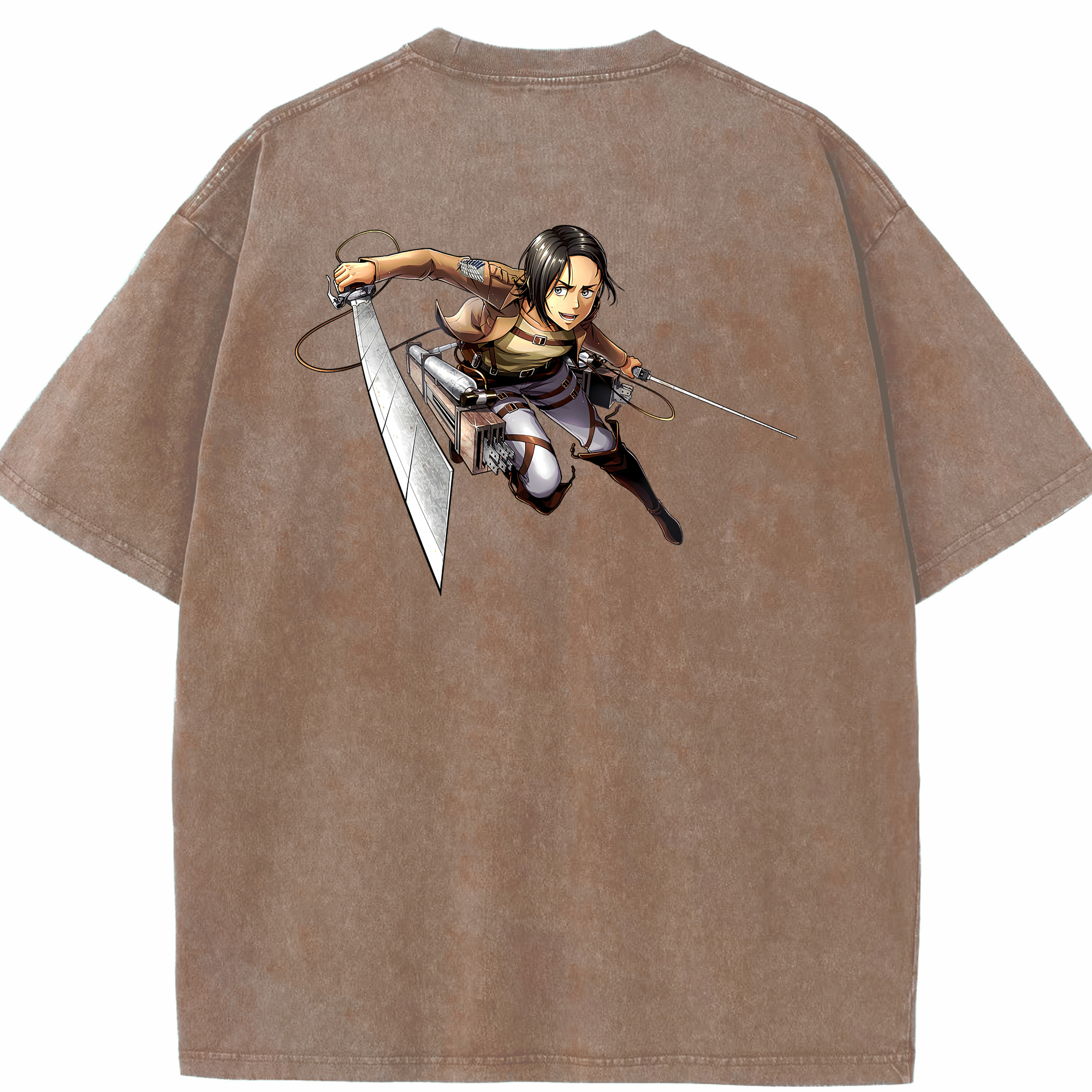 （画像用） 進撃の巨人 Attack on Titan 綿100% ヴィンテージ風 半袖Tシャツ（背面プリント）