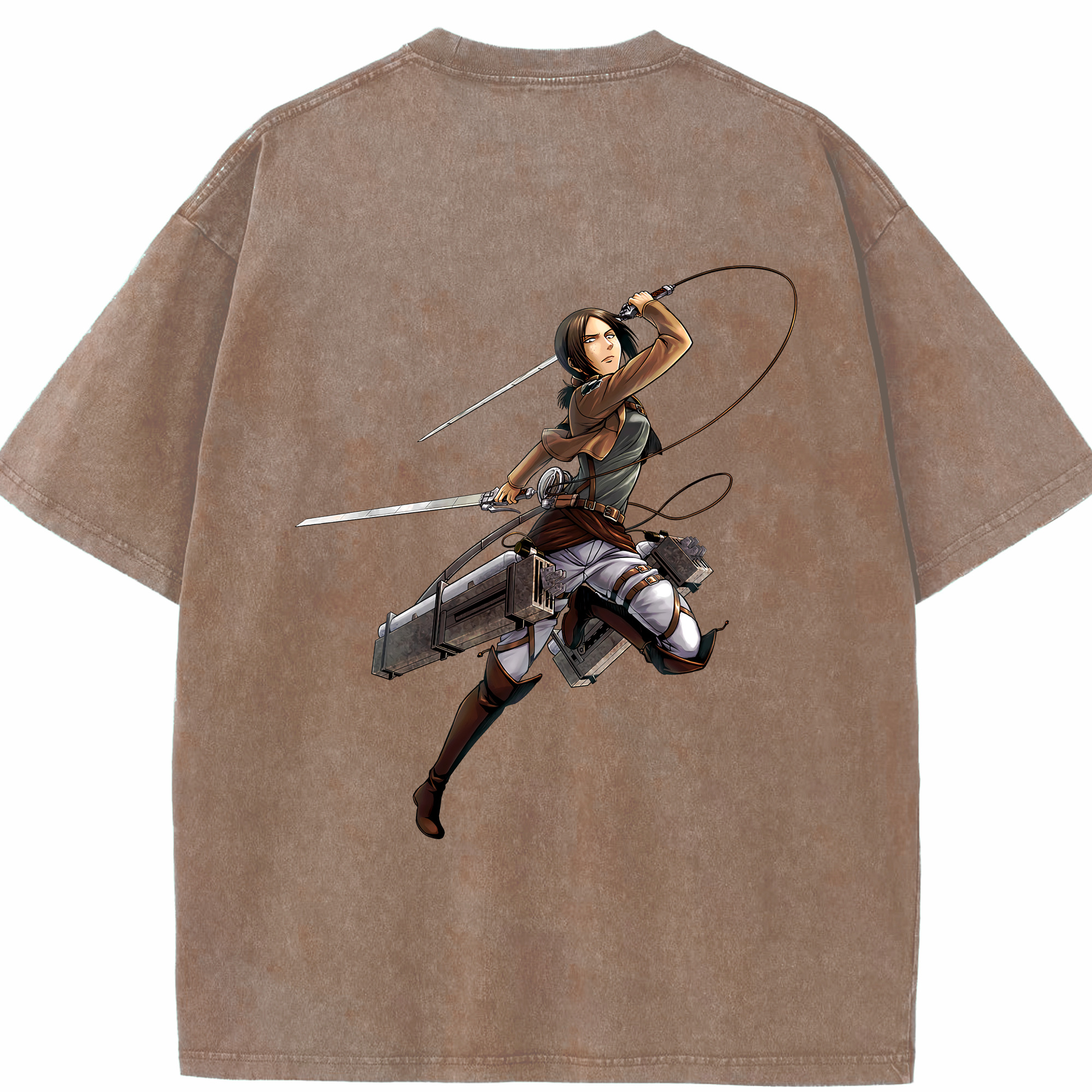 （画像用） 進撃の巨人 Attack on Titan 綿100% ヴィンテージ風 半袖Tシャツ（背面プリント）