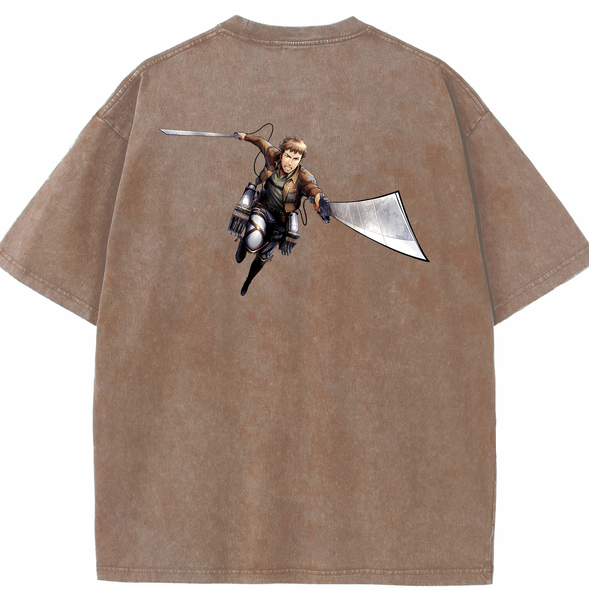 （画像用） 進撃の巨人 Attack on Titan 綿100% ヴィンテージ風 半袖Tシャツ（背面プリント）