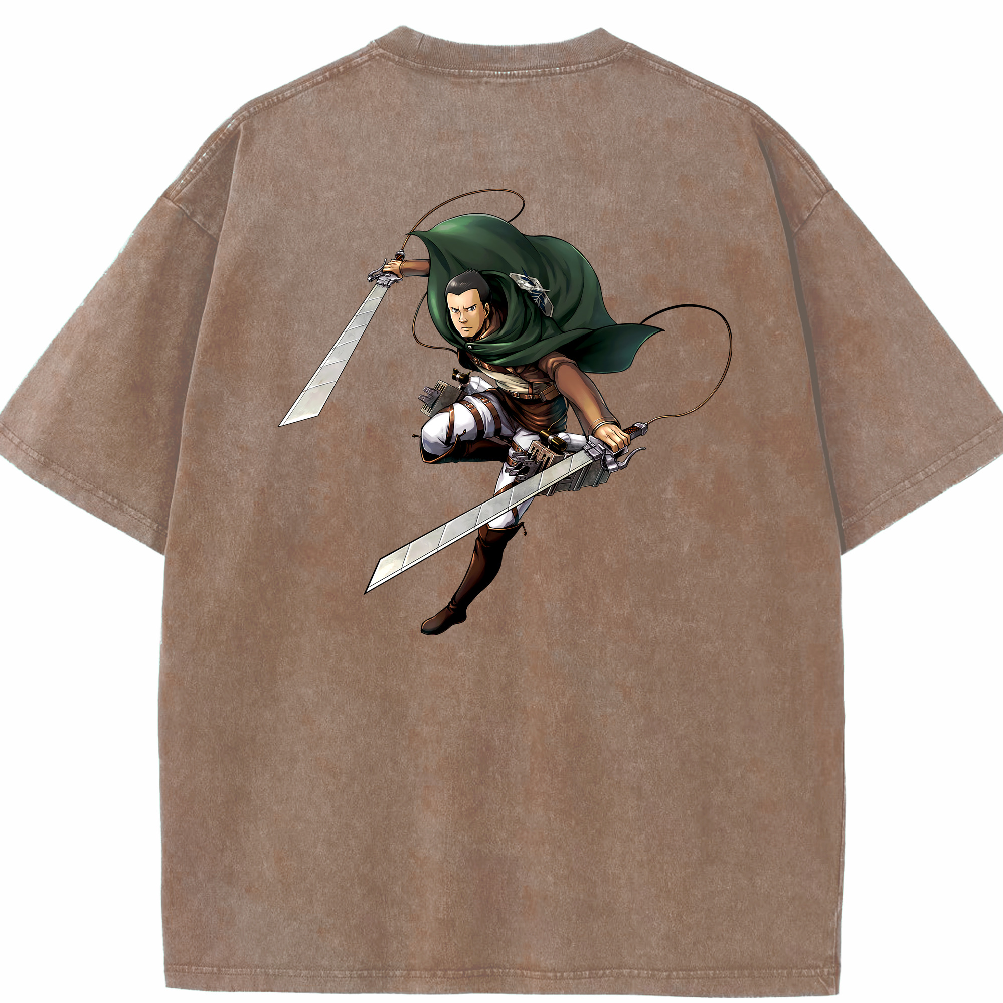 （画像用） 進撃の巨人 Attack on Titan 綿100% ヴィンテージ風 半袖Tシャツ（背面プリント）