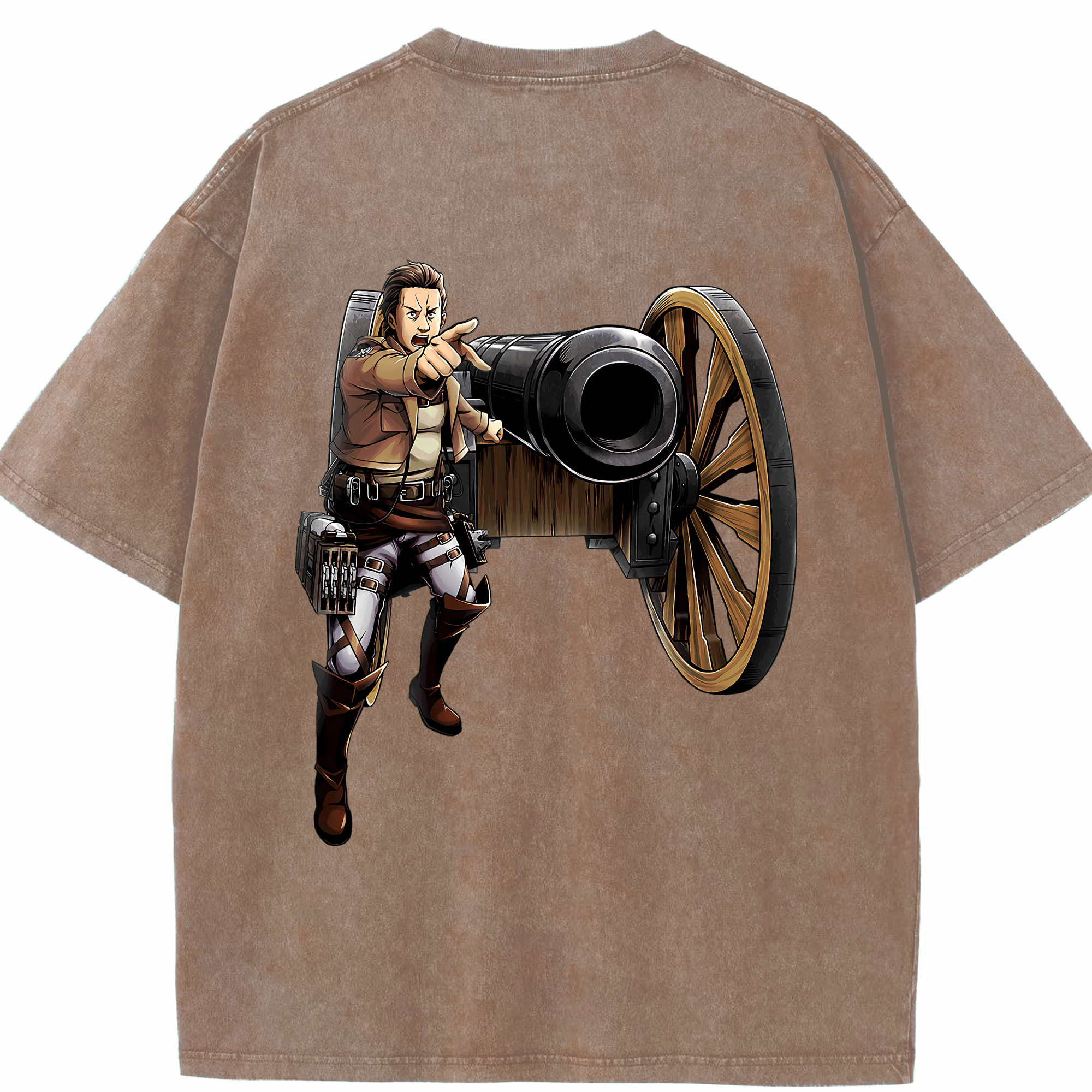 （画像用） 進撃の巨人 Attack on Titan 綿100% ヴィンテージ風 半袖Tシャツ（背面プリント）