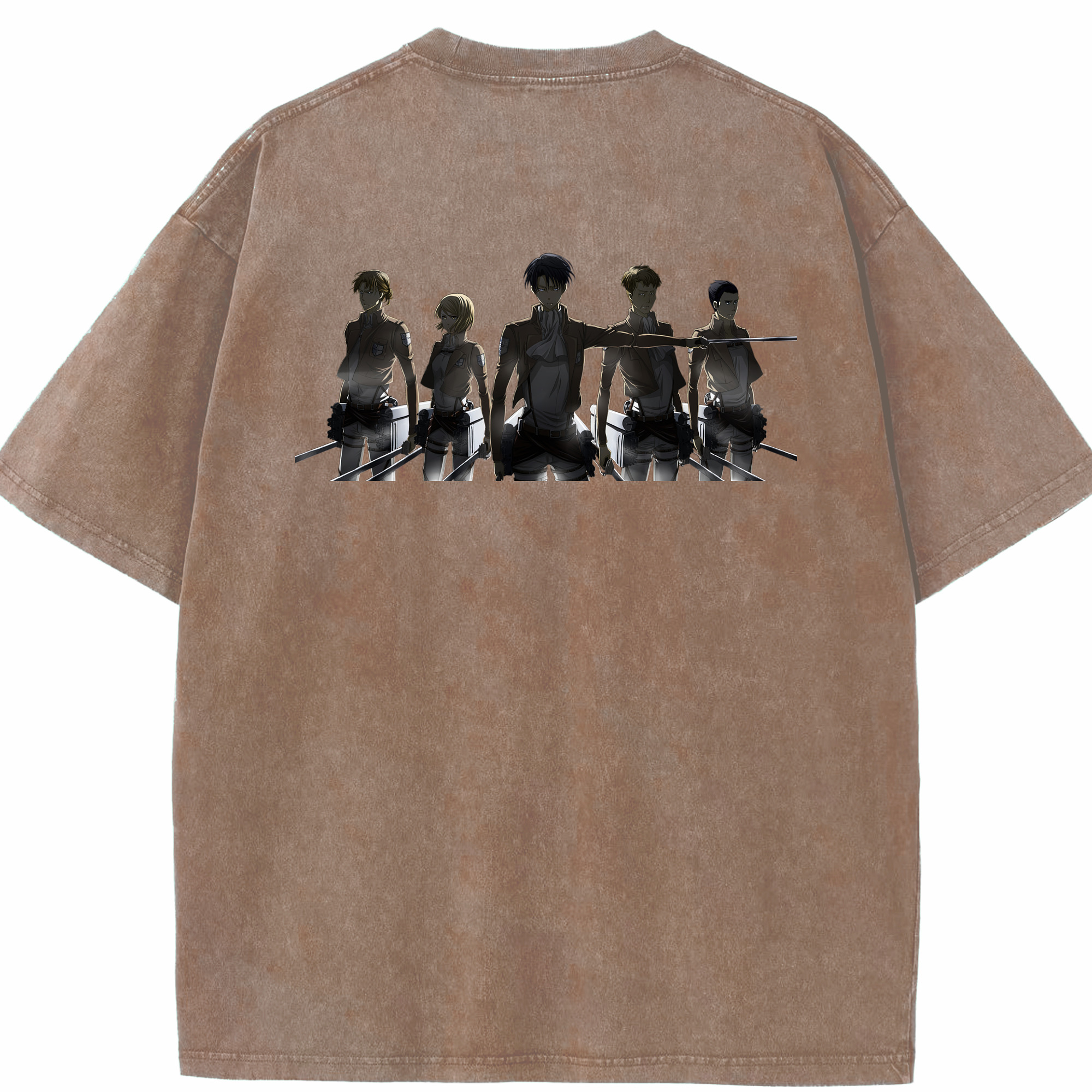（画像用） 進撃の巨人 Attack on Titan 綿100% ヴィンテージ風 半袖Tシャツ（背面プリント）