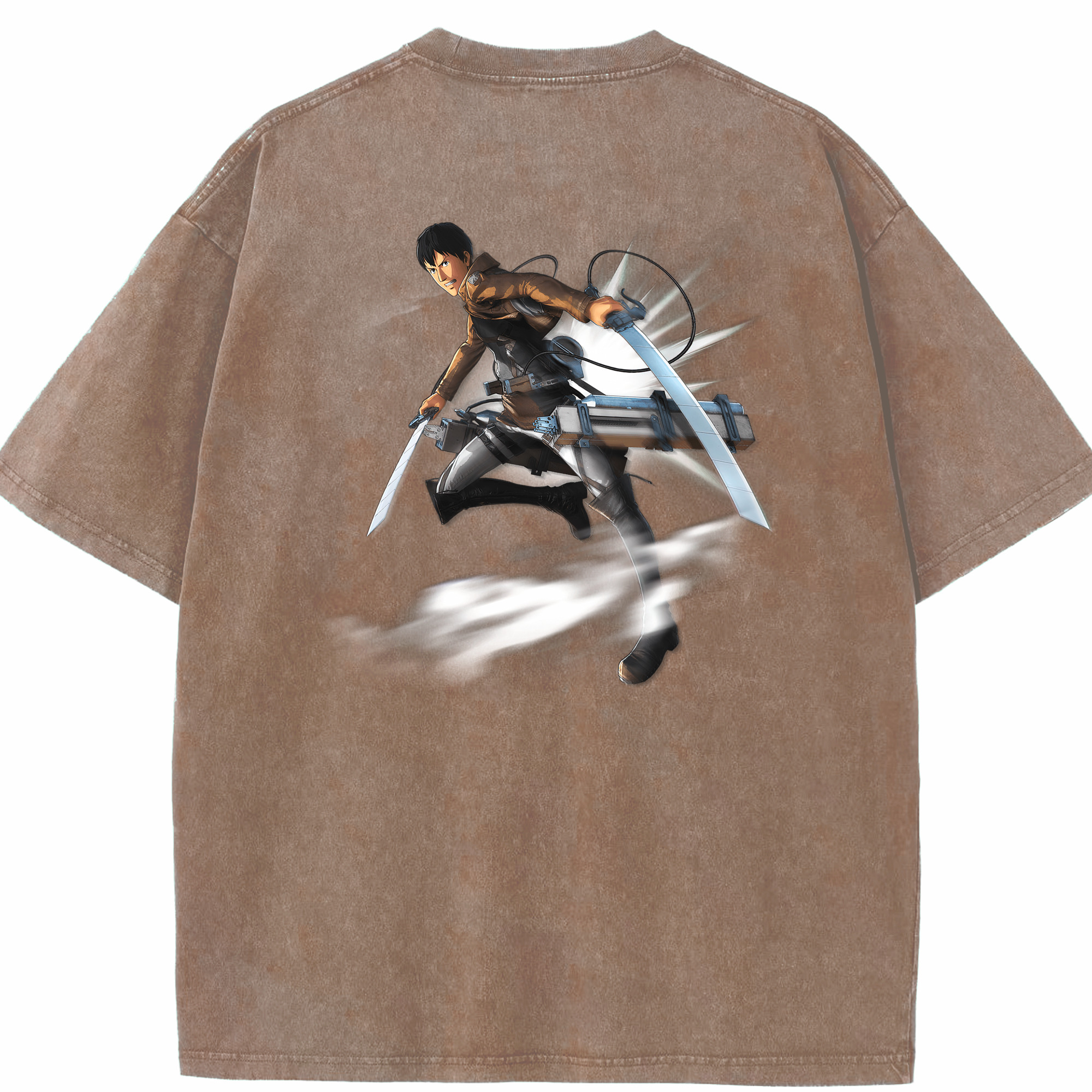 （画像用） 進撃の巨人 ベルトルト・フーバー Attack on Titan Bertholdt Hoover 綿100% ヴィンテージ風 半袖Tシャツ（背面プリント）