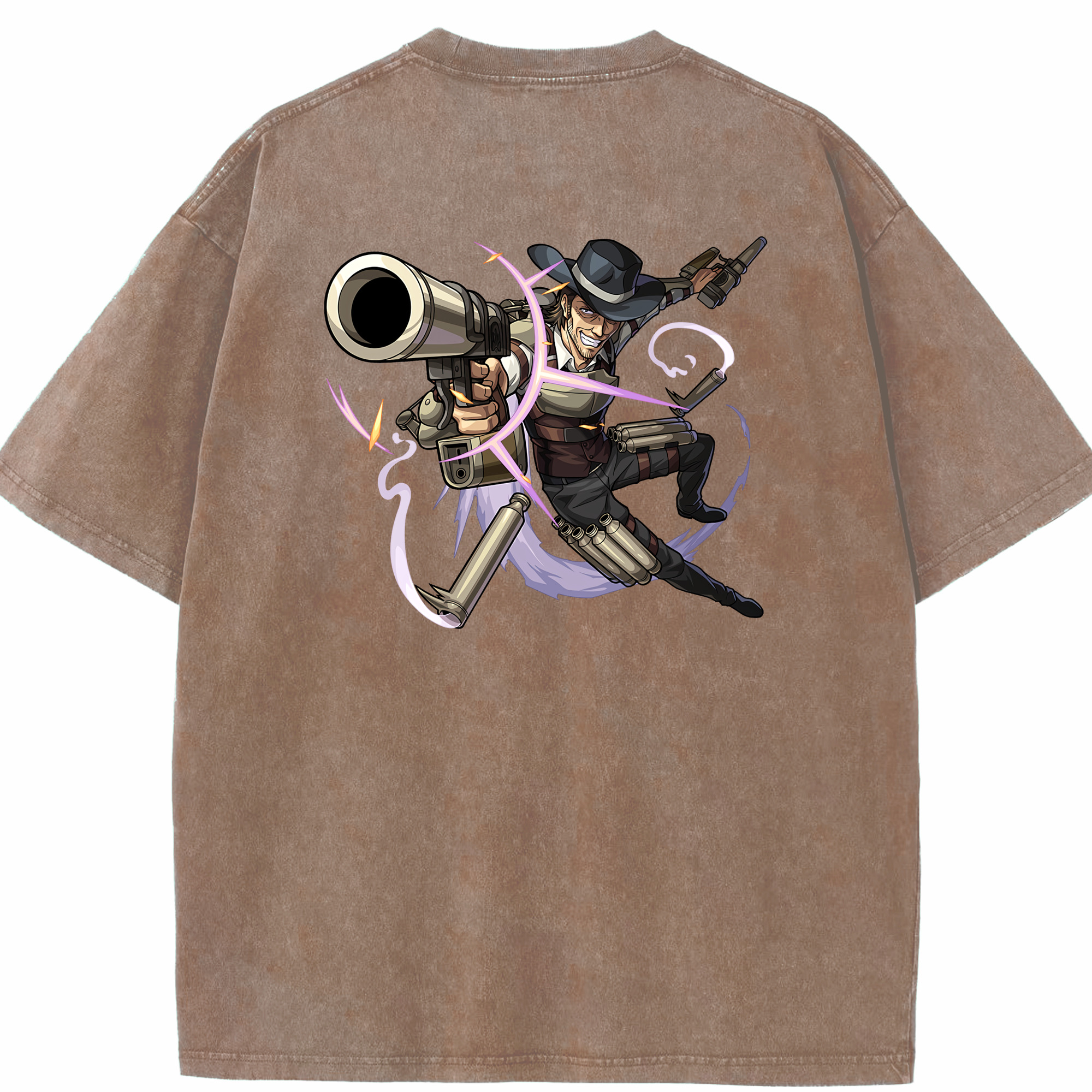 （画像用） 進撃の巨人 ケニー·アッカーマン Attack on Titan Kenny Ackerman 綿100% ヴィンテージ風 半袖Tシャツ（背面プリント）