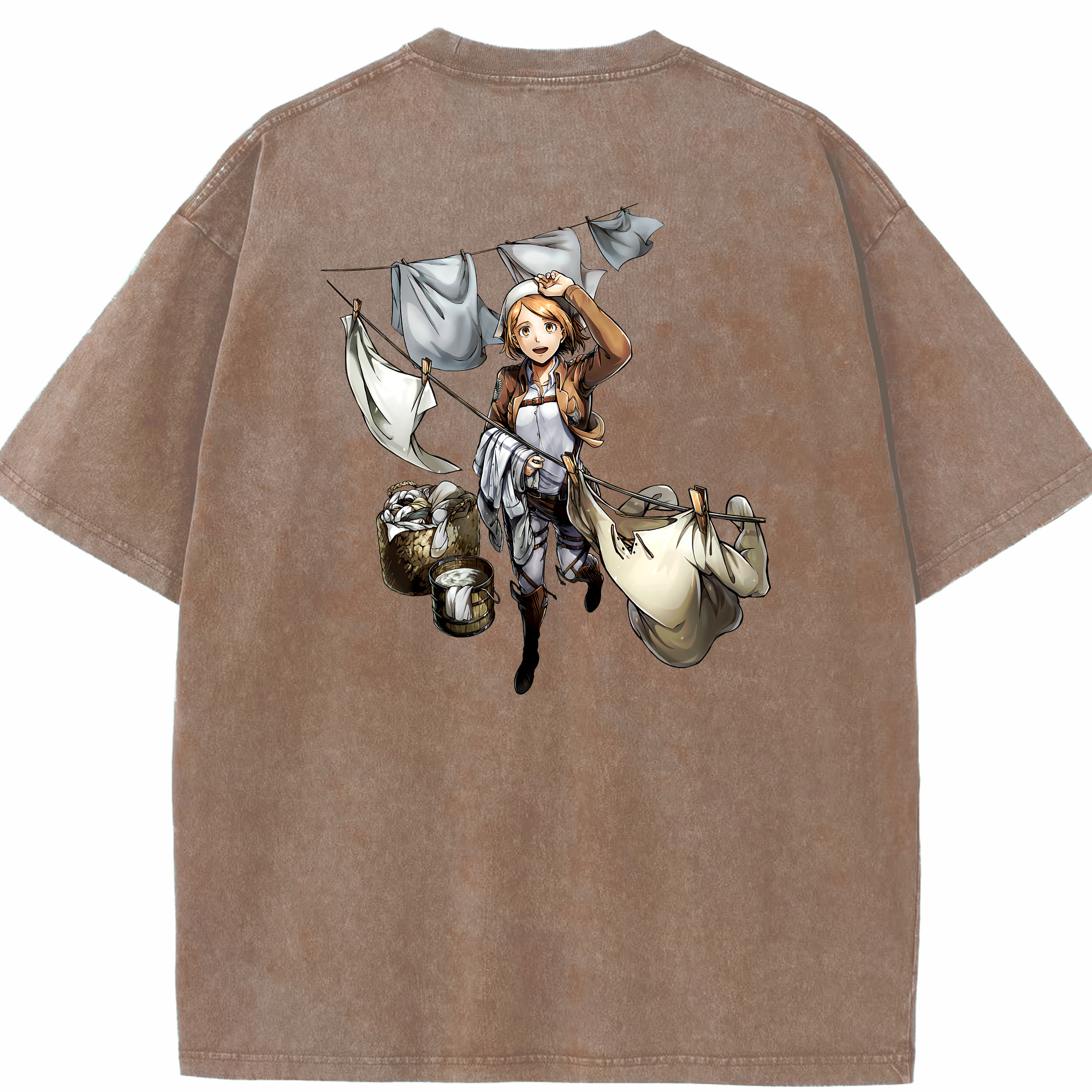 （画像用） 進撃の巨人 ペトラ·ラル Attack on Titan Petra Rall 綿100% ヴィンテージ風 半袖Tシャツ（背面プリント）