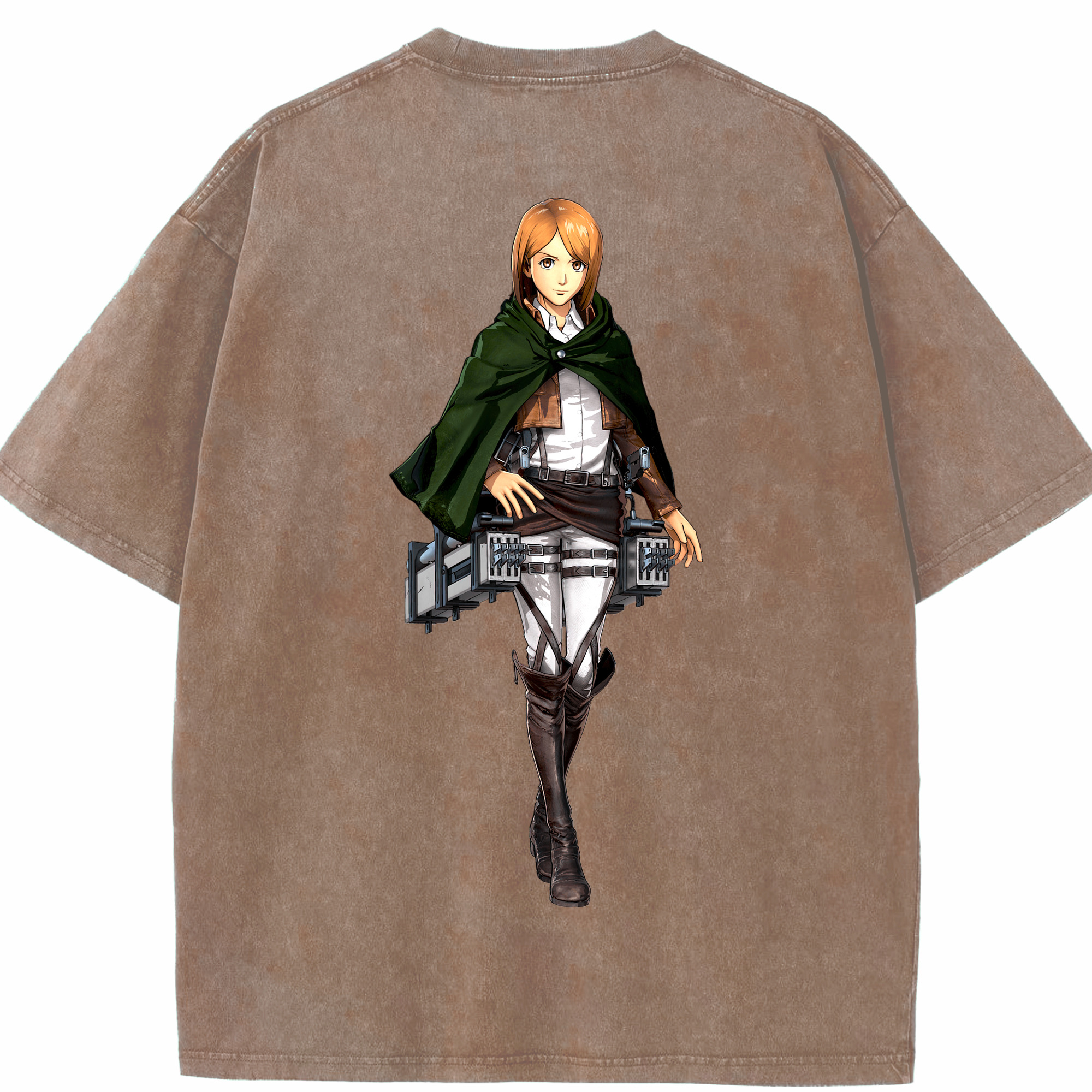 （画像用） 進撃の巨人 ペトラ·ラル Attack on Titan Petra Rall 綿100% ヴィンテージ風 半袖Tシャツ（背面プリント）