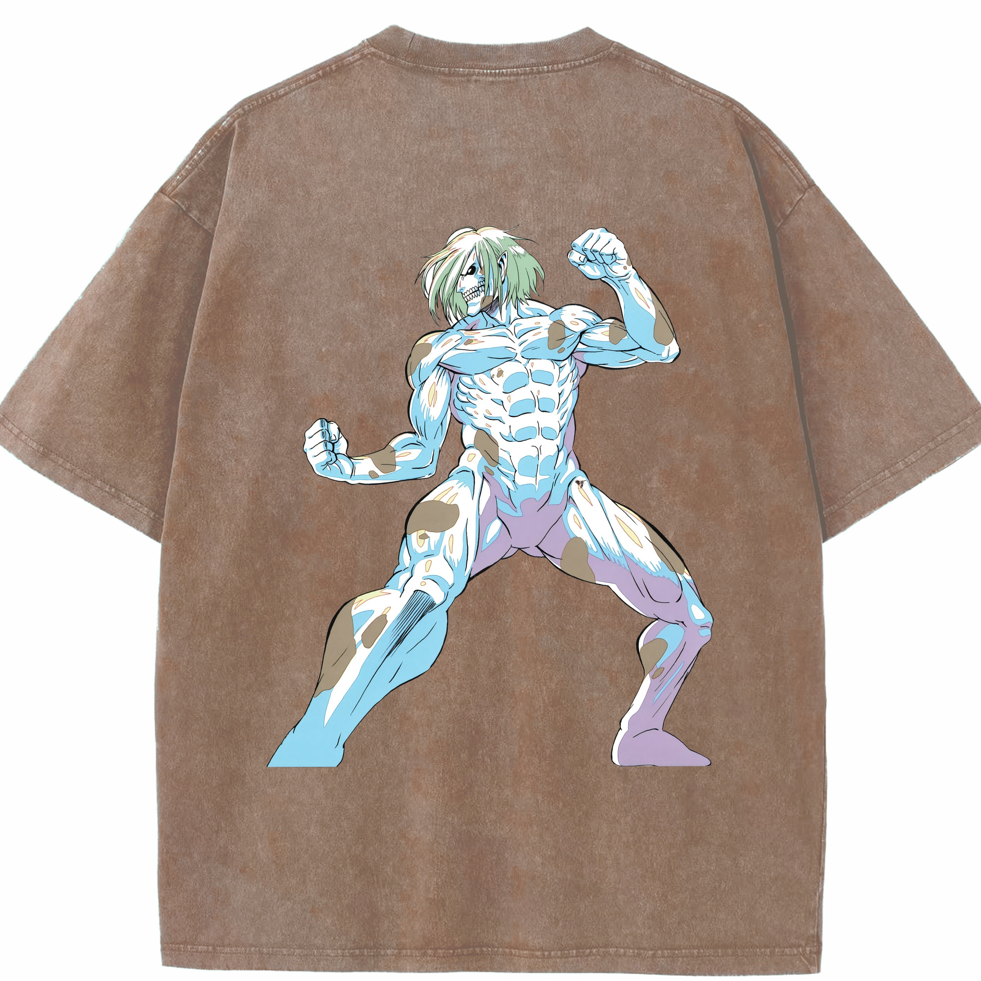 （画像用） 進撃の巨人 Attack on Titan 綿100% ヴィンテージ風 半袖Tシャツ（背面プリント）