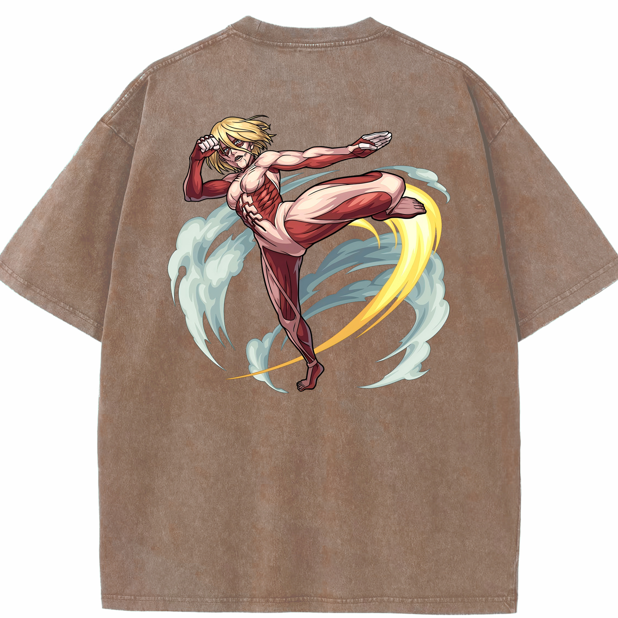 （画像用） 進撃の巨人 Attack on Titan 綿100% ヴィンテージ風 半袖Tシャツ（背面プリント）