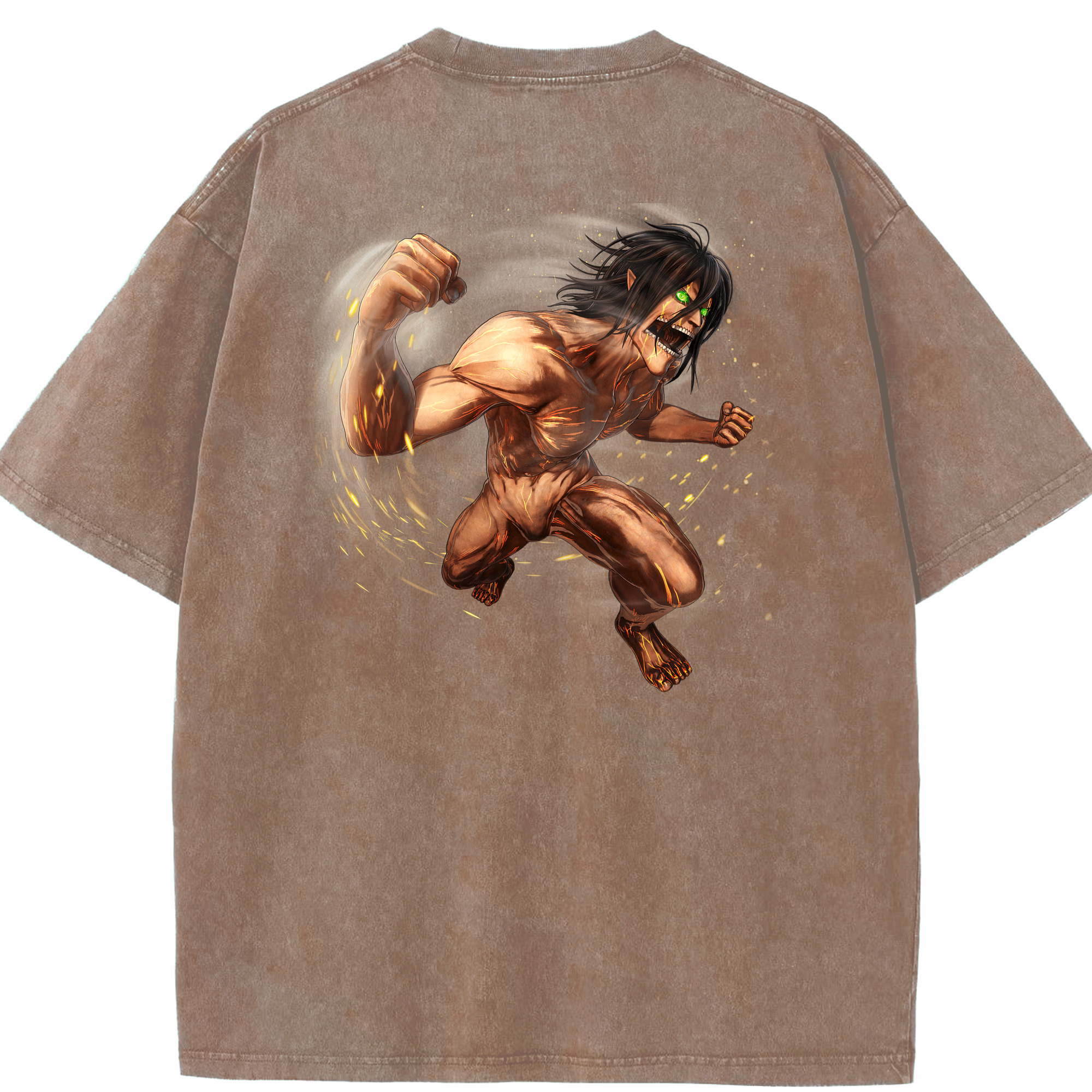 （画像用） 進撃の巨人 Attack on Titan 綿100% ヴィンテージ風 半袖Tシャツ（背面プリント）