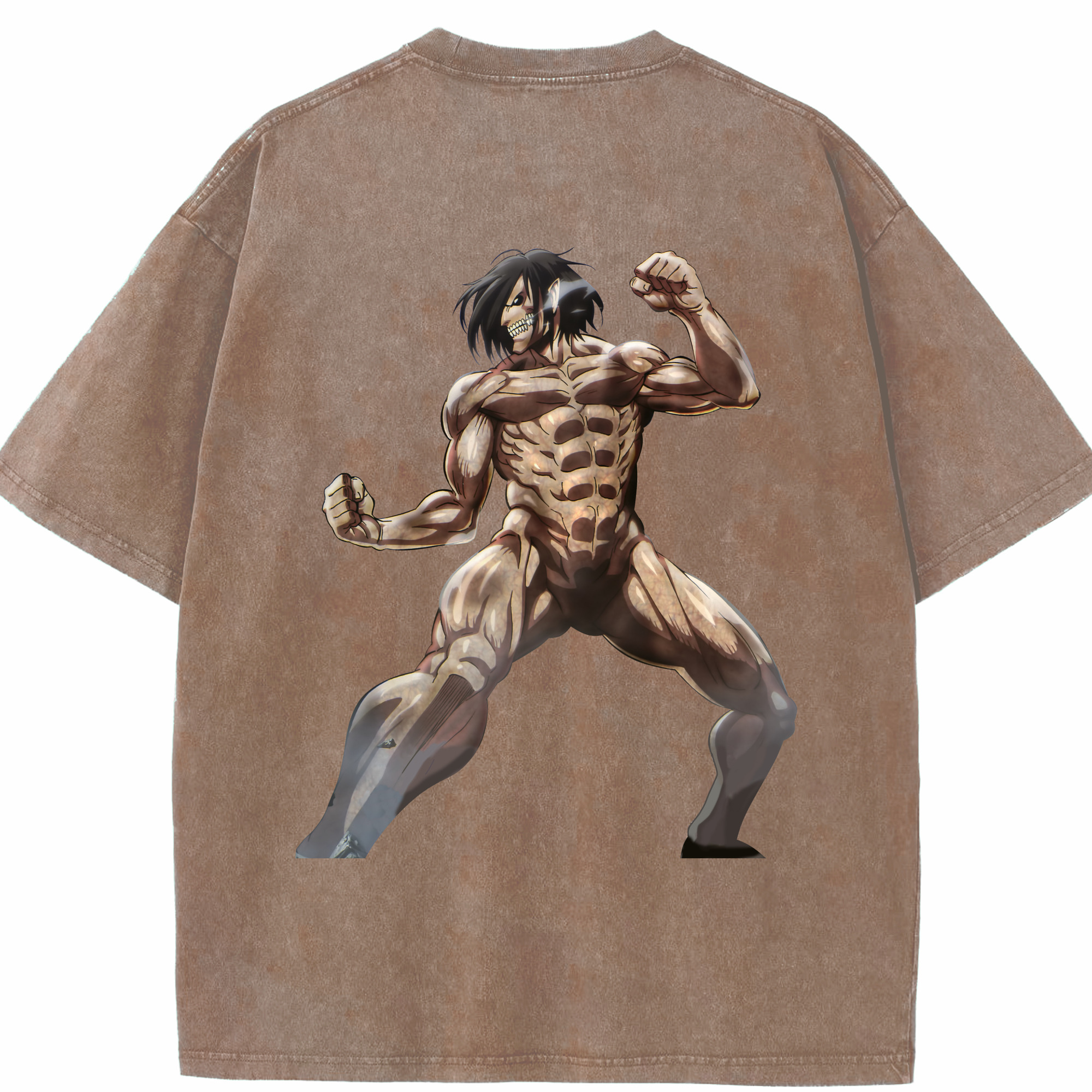 （画像用） 進撃の巨人 Attack on Titan 綿100% ヴィンテージ風 半袖Tシャツ（背面プリント）
